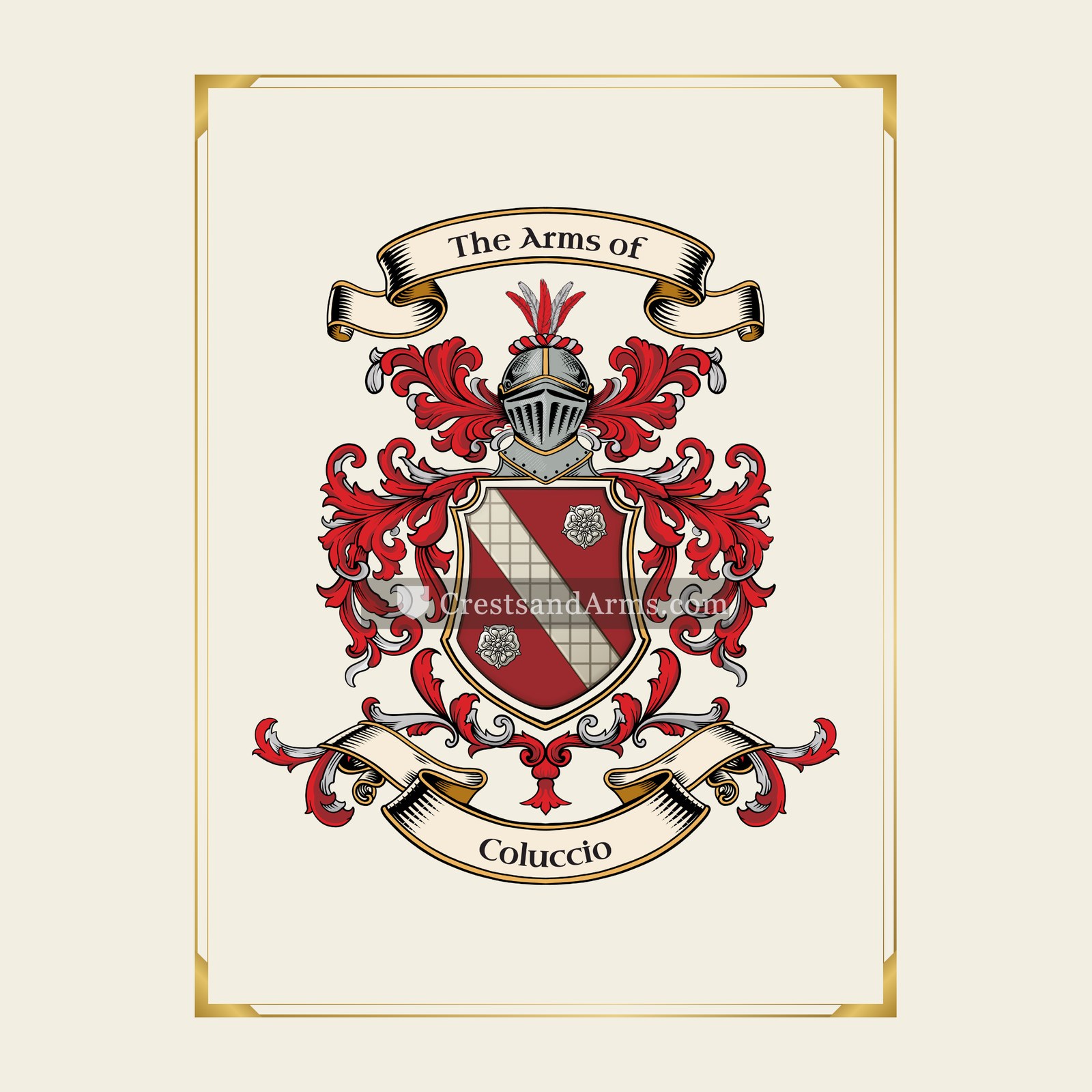 With gold border