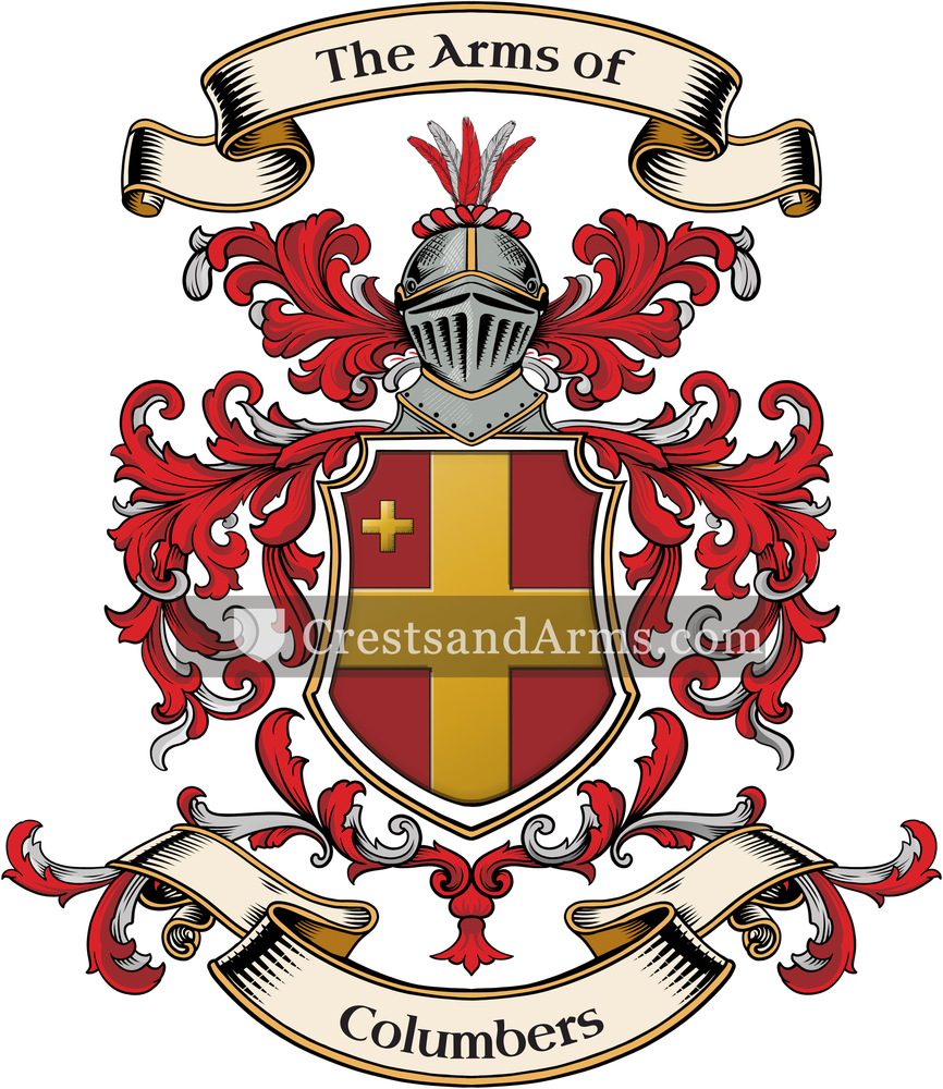 The Columbers coat of arms, drawn from the recorded blazon