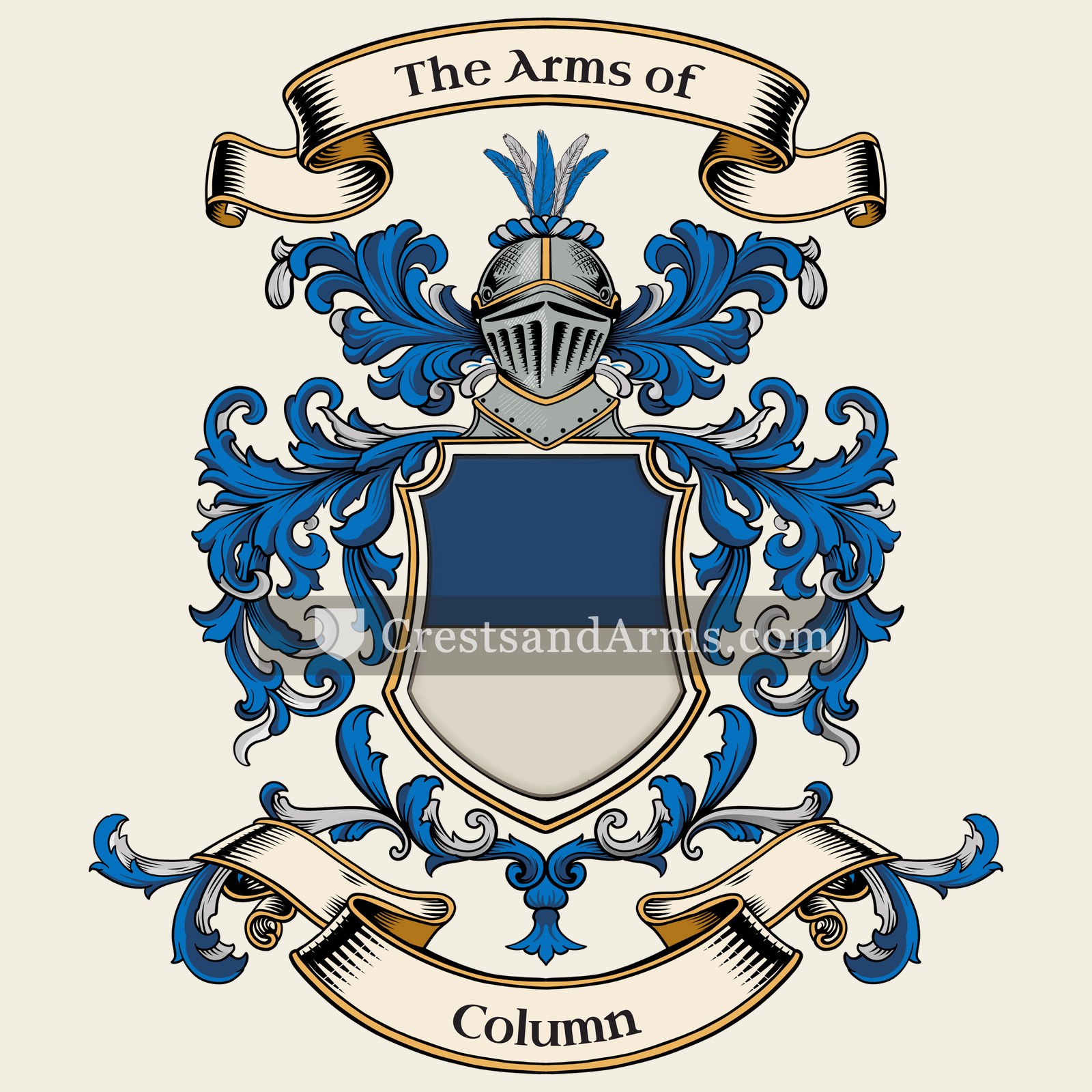 The Column coat of arms, drawn from the recorded blazon
