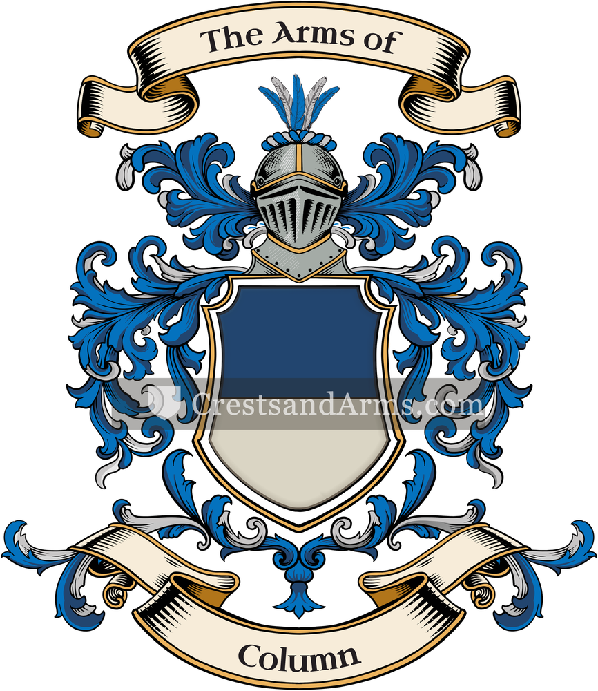 The Column coat of arms, drawn from the recorded blazon