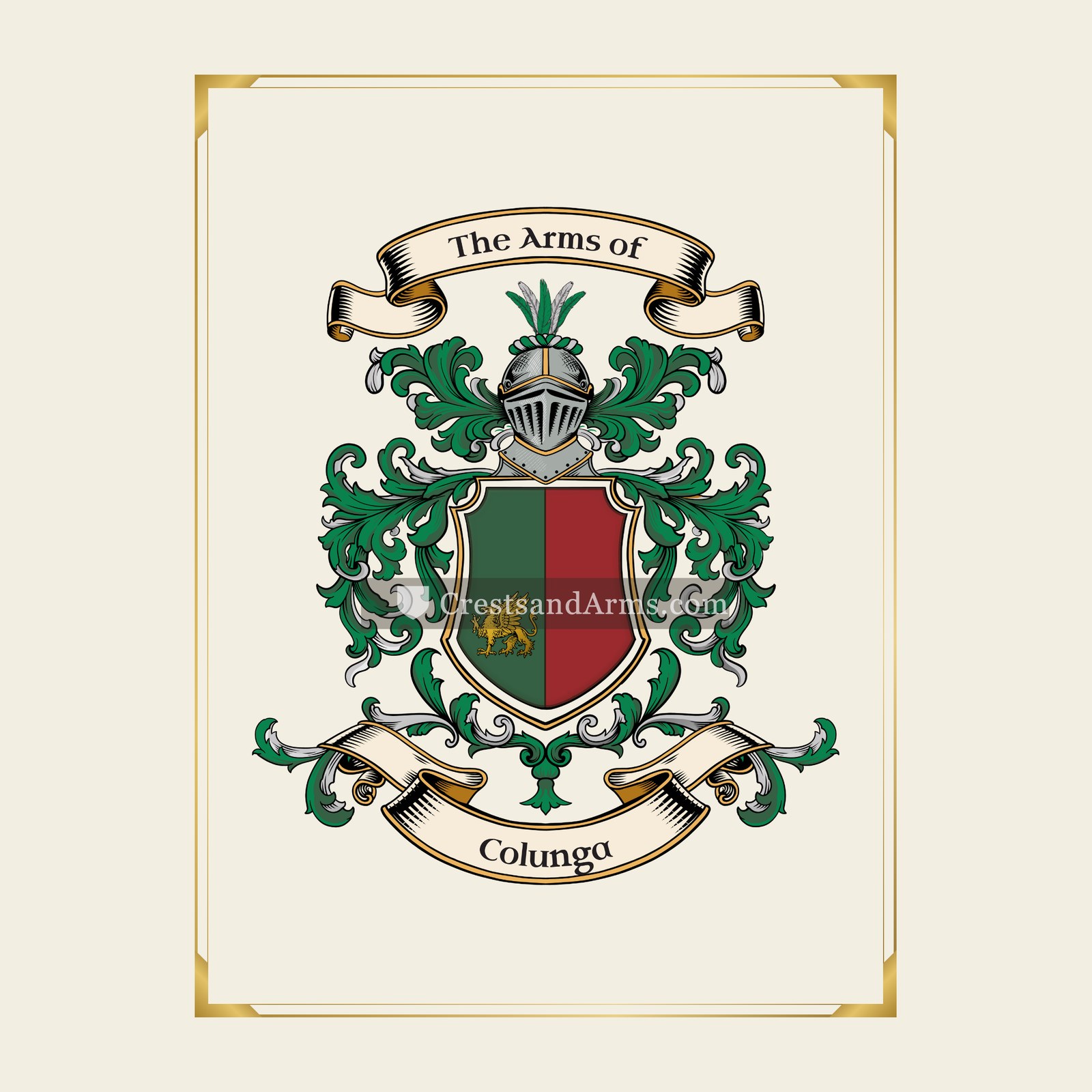 With gold border