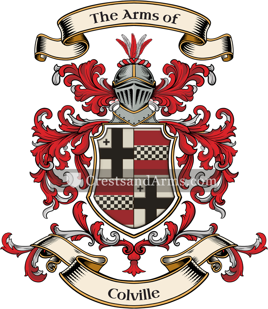 The Colville coat of arms, drawn from the recorded blazon