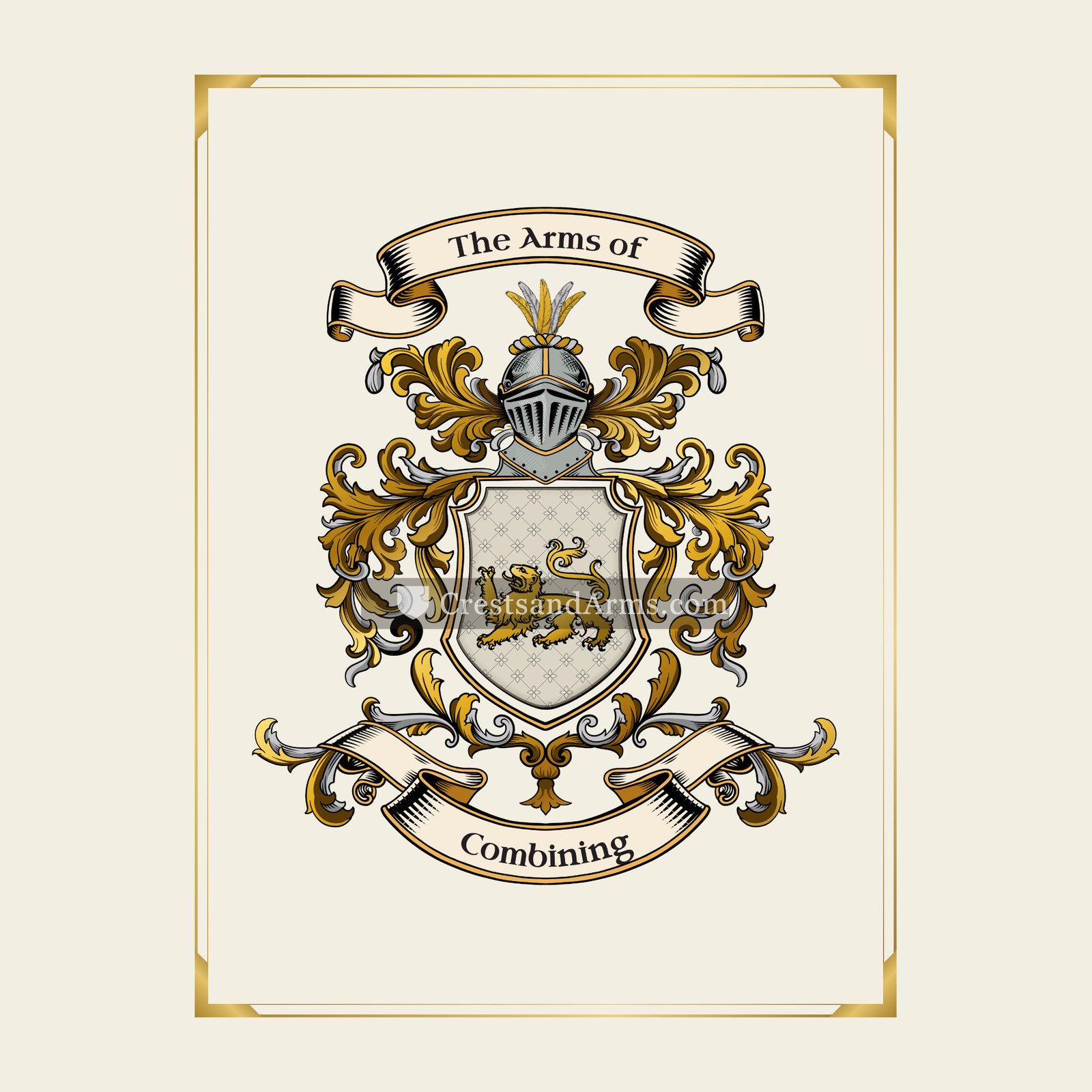 With gold border