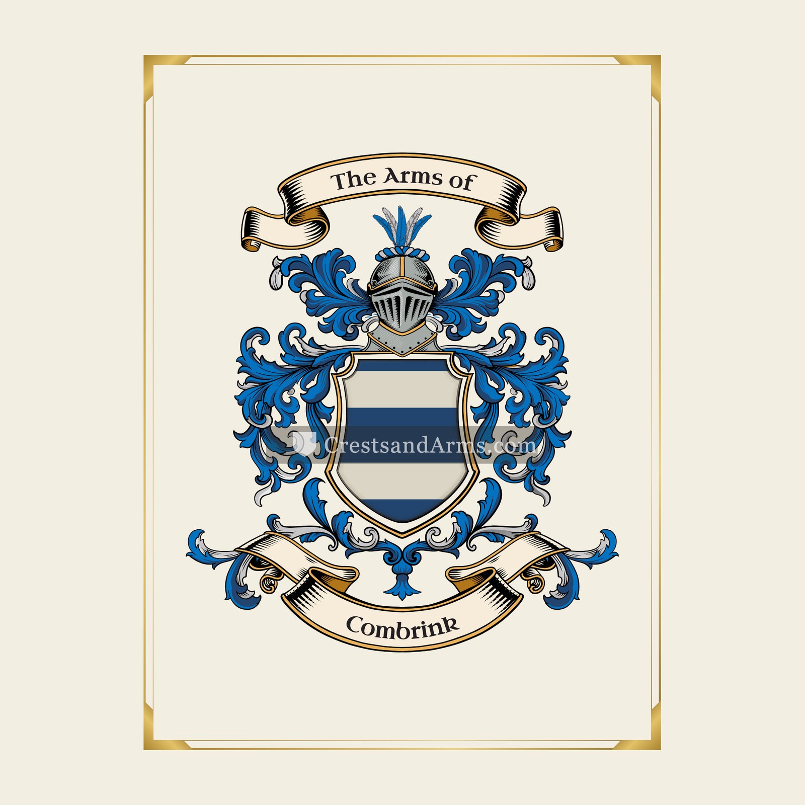 With gold border