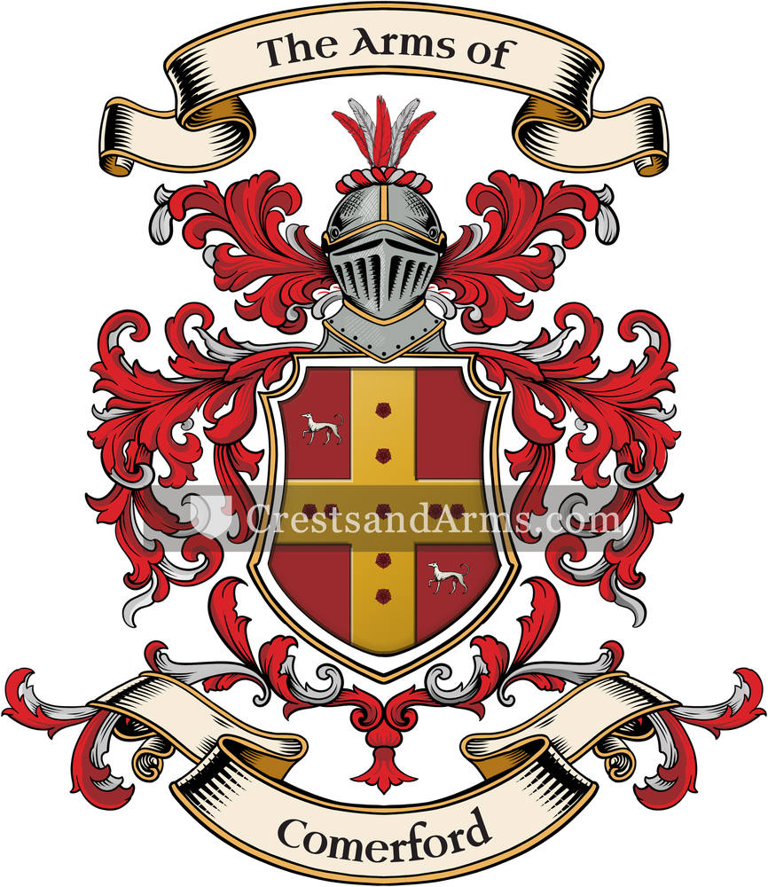 The Comerford coat of arms, drawn from the recorded blazon