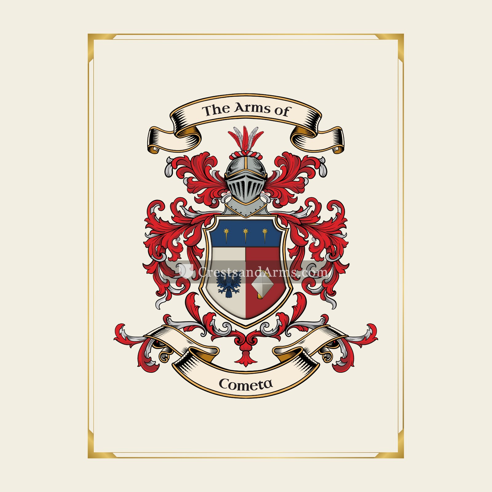 With gold border