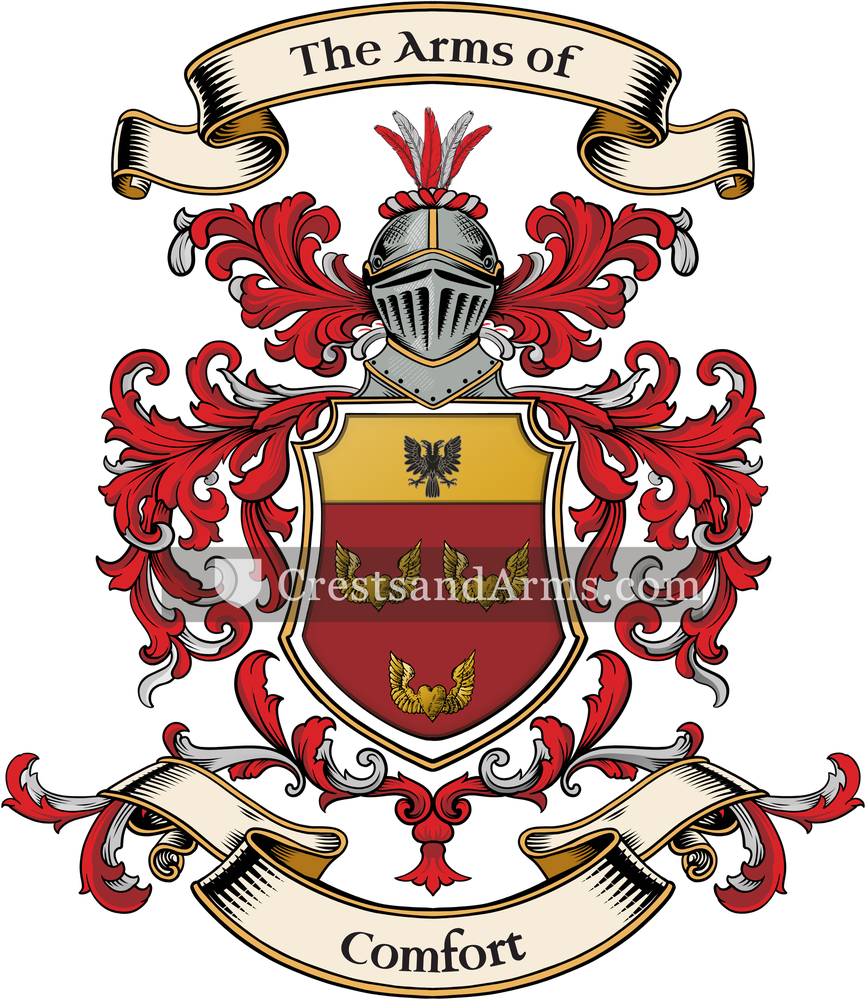 The Comfort coat of arms, drawn from the recorded blazon