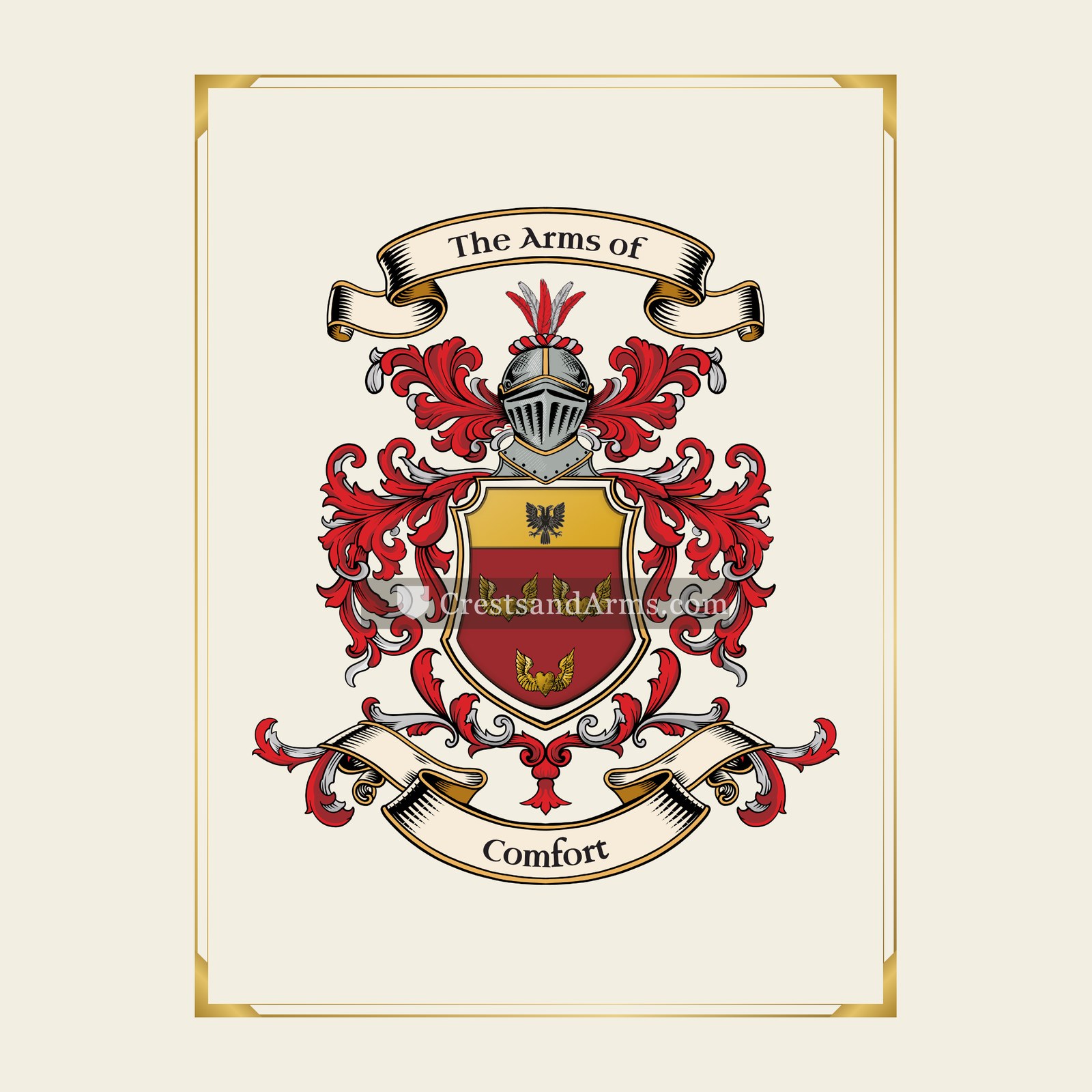 With gold border