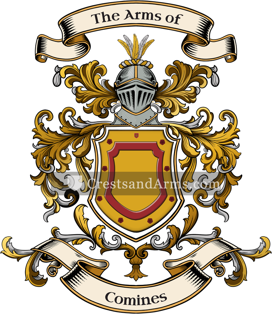 The Comines coat of arms, drawn from the recorded blazon