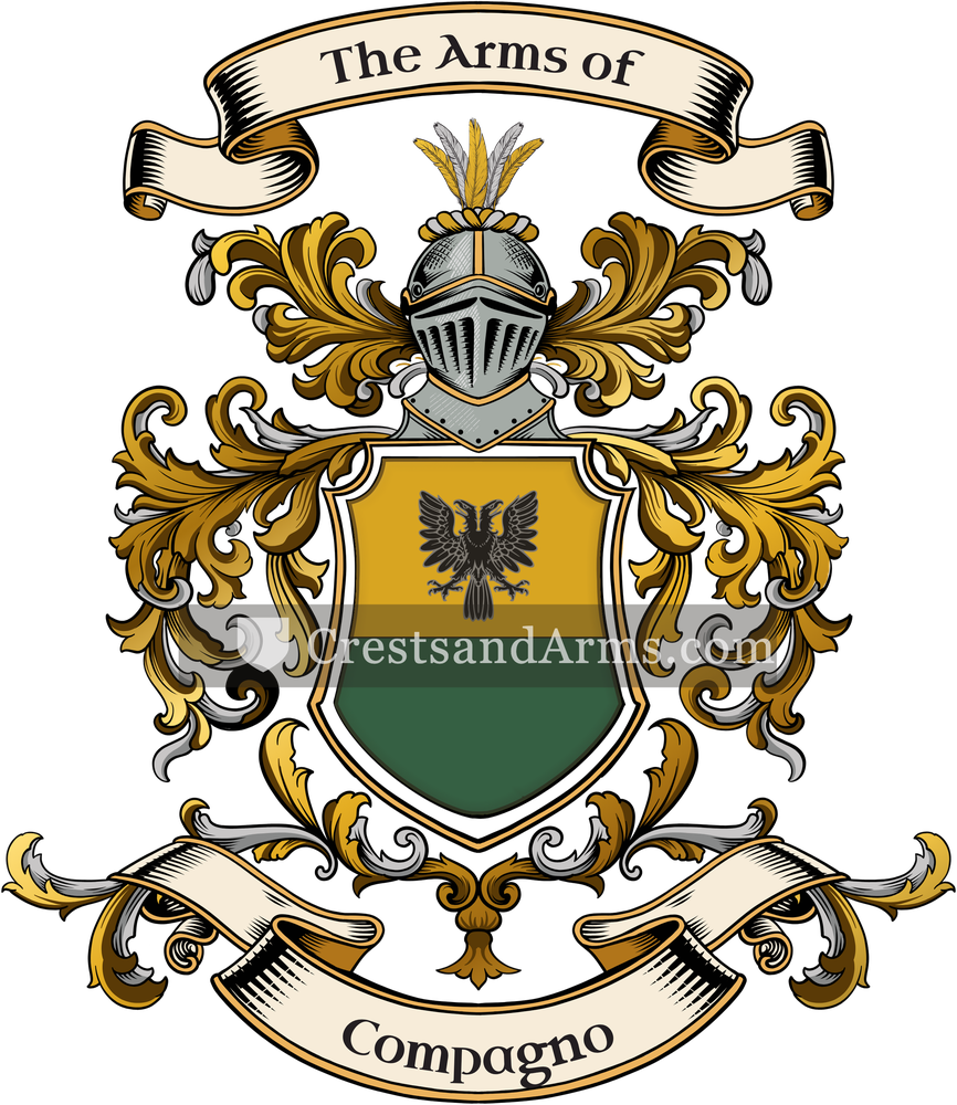 The Compagno coat of arms, drawn from the recorded blazon