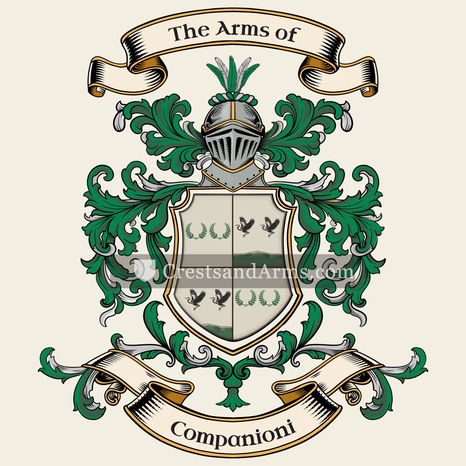 The Companioni coat of arms, drawn from the recorded blazon