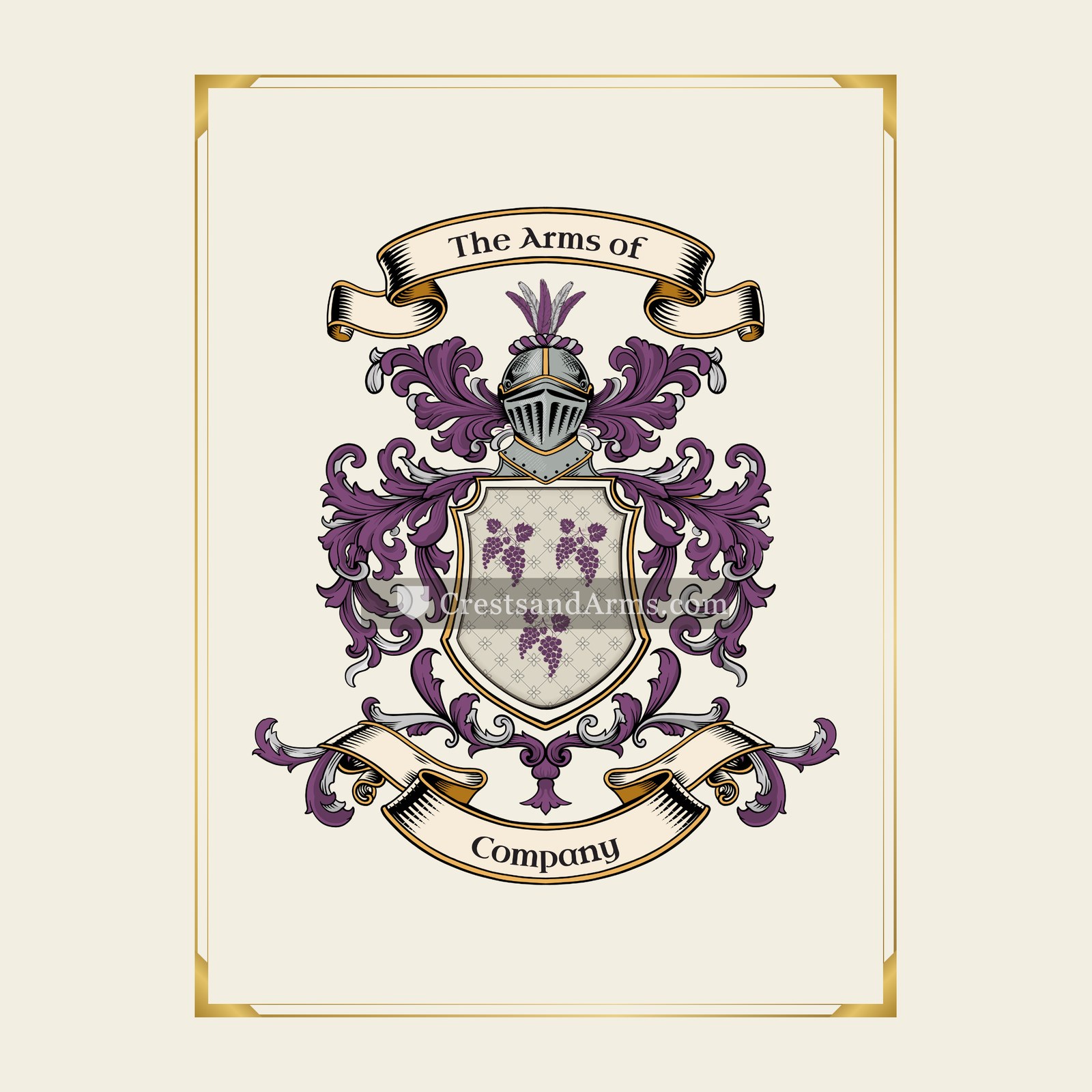 With gold border