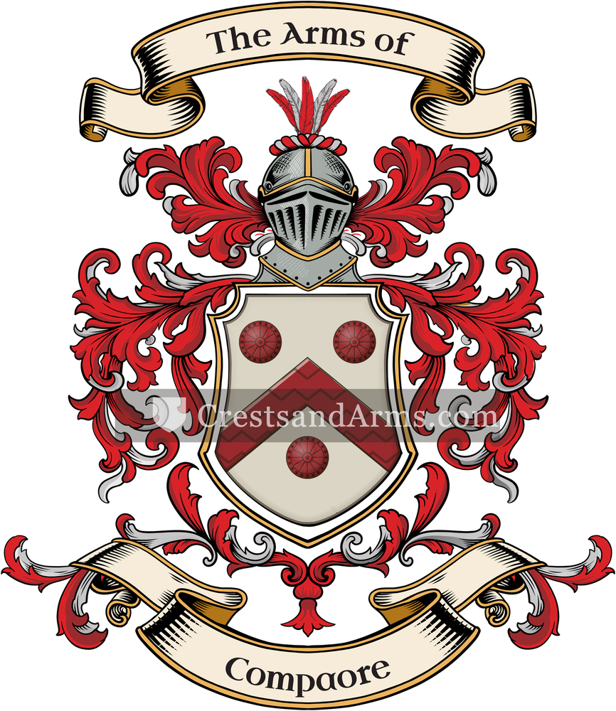The Compaore coat of arms, drawn from the recorded blazon