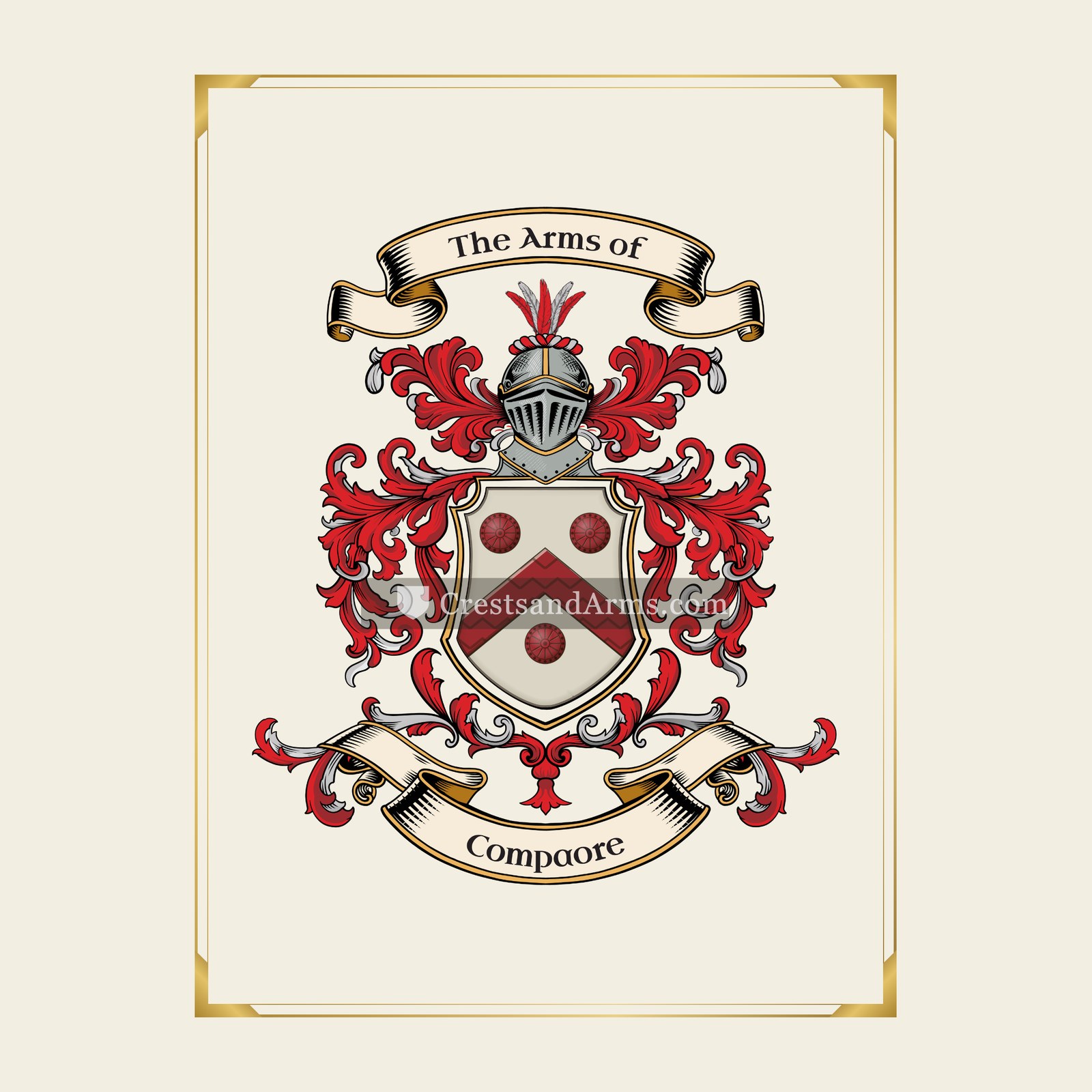 With gold border