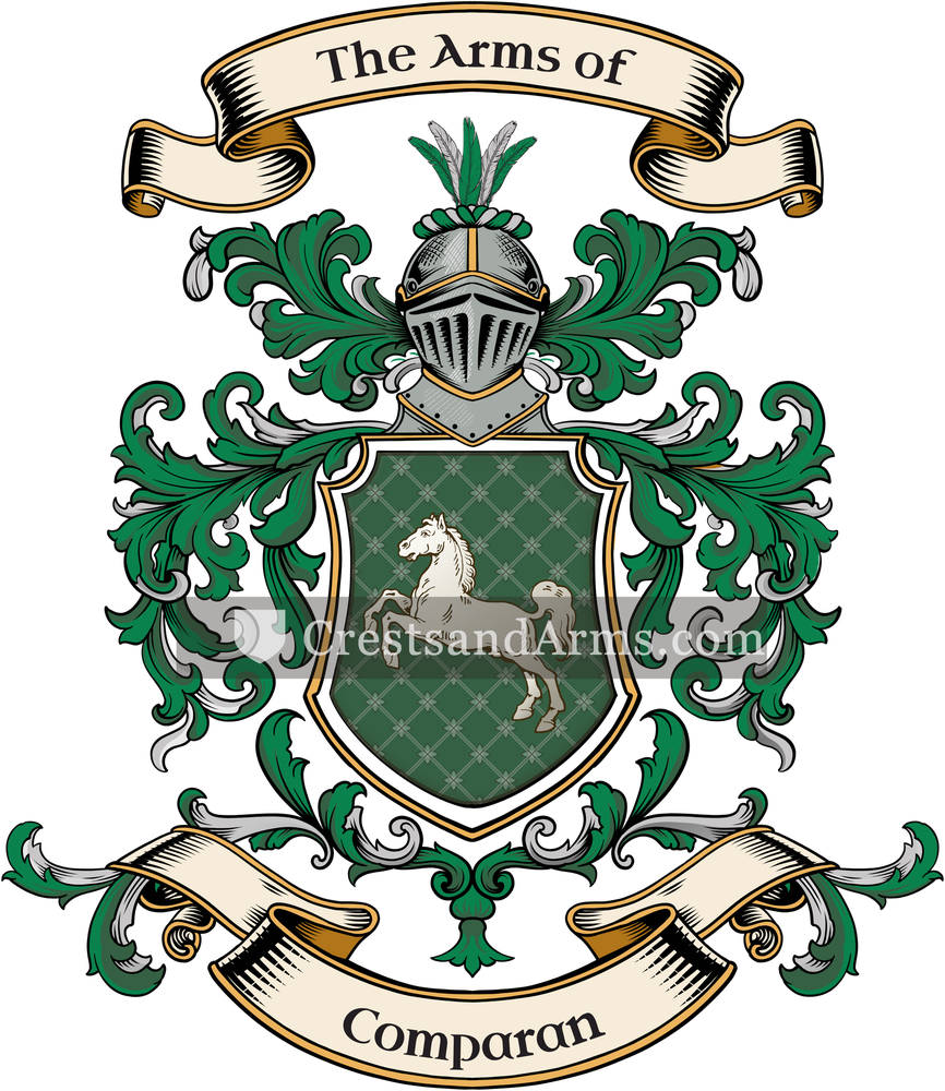 The Comparan coat of arms, drawn from the recorded blazon