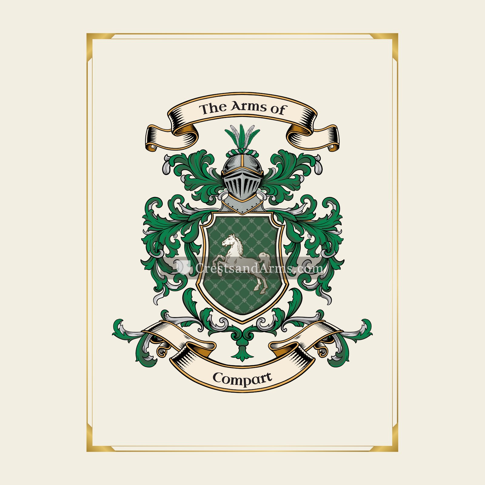 With gold border
