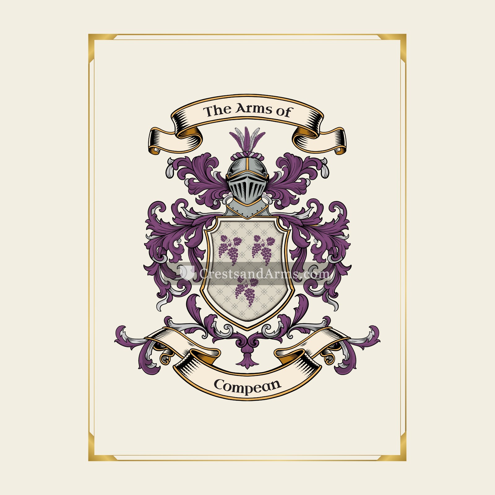 With gold border