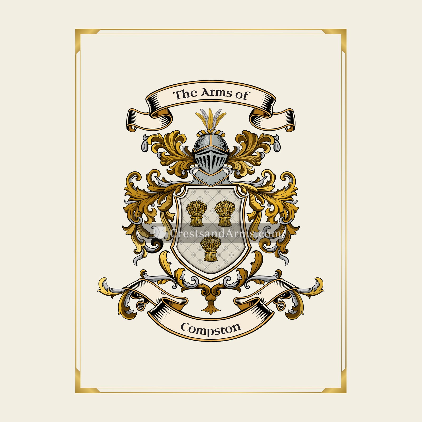 With gold border