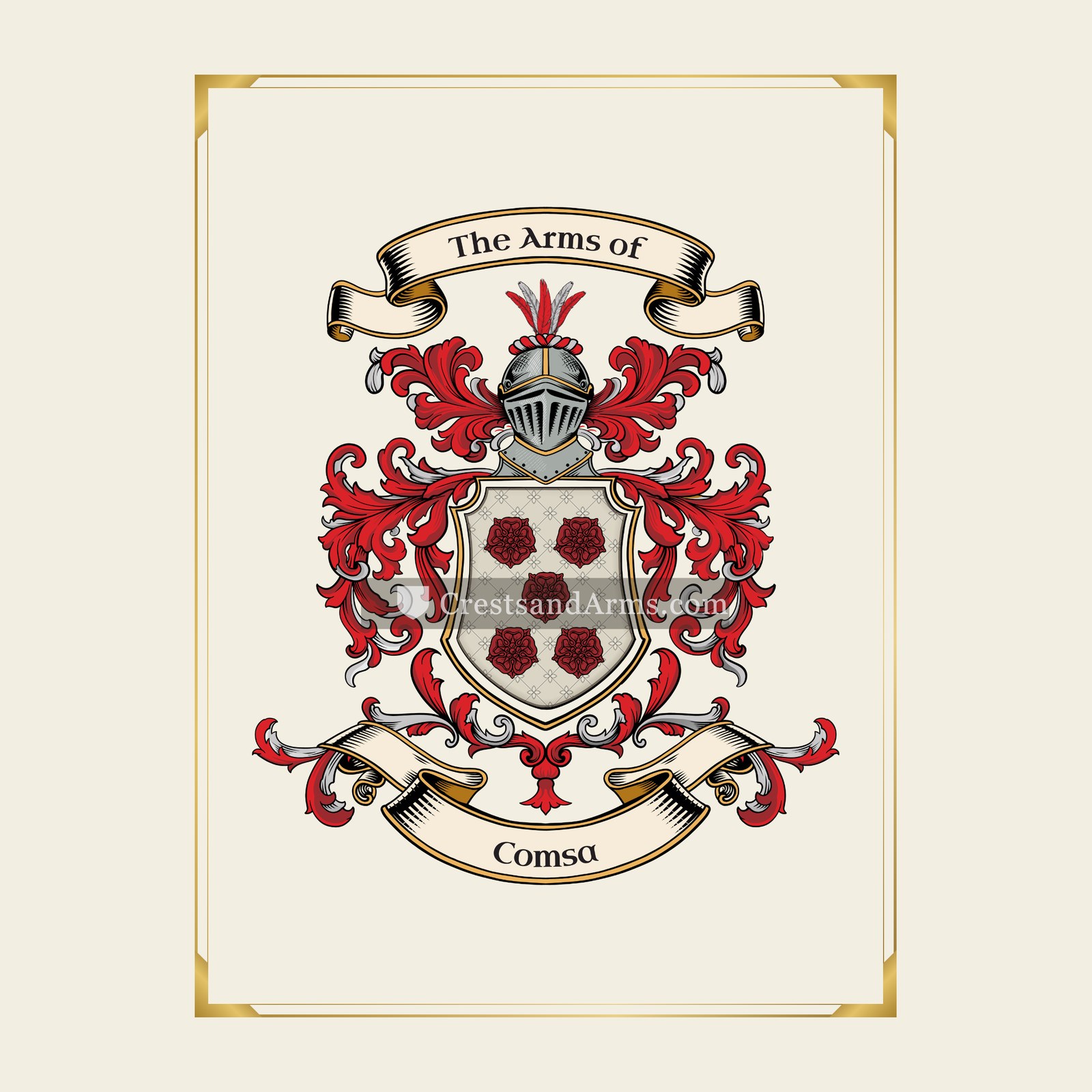 With gold border