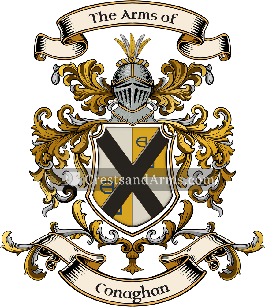 The Conaghan coat of arms, drawn from the recorded blazon