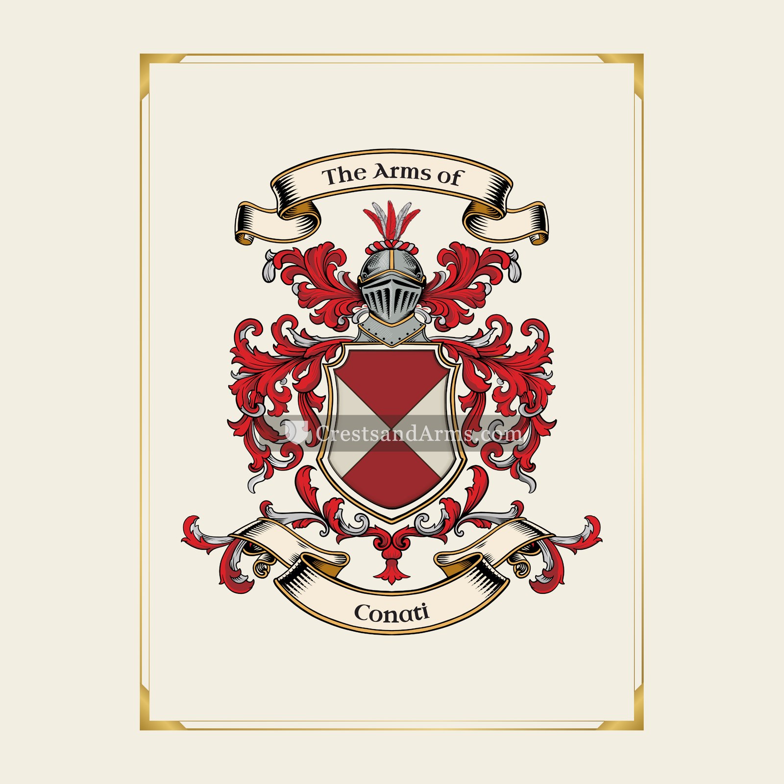 With gold border