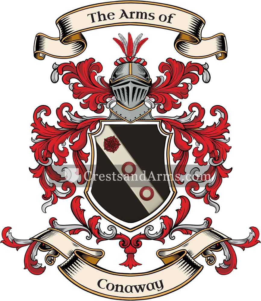 The Conaway coat of arms, drawn from the recorded blazon