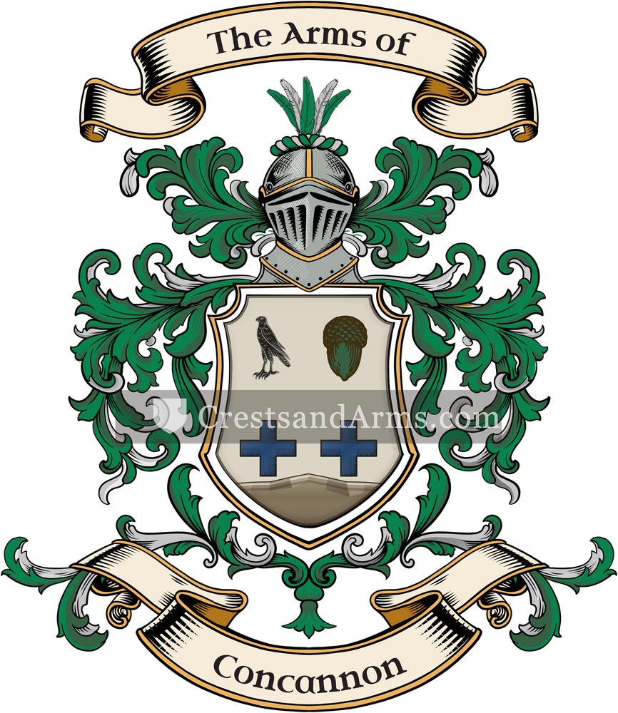 The Concannon coat of arms, drawn from the recorded blazon