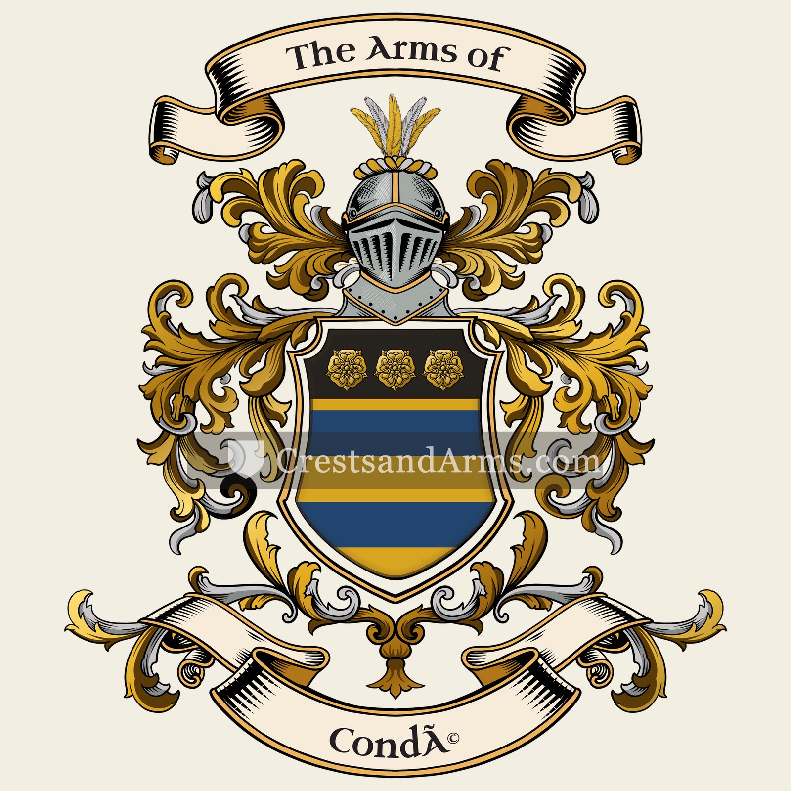 The Condé coat of arms, drawn from the recorded blazon
