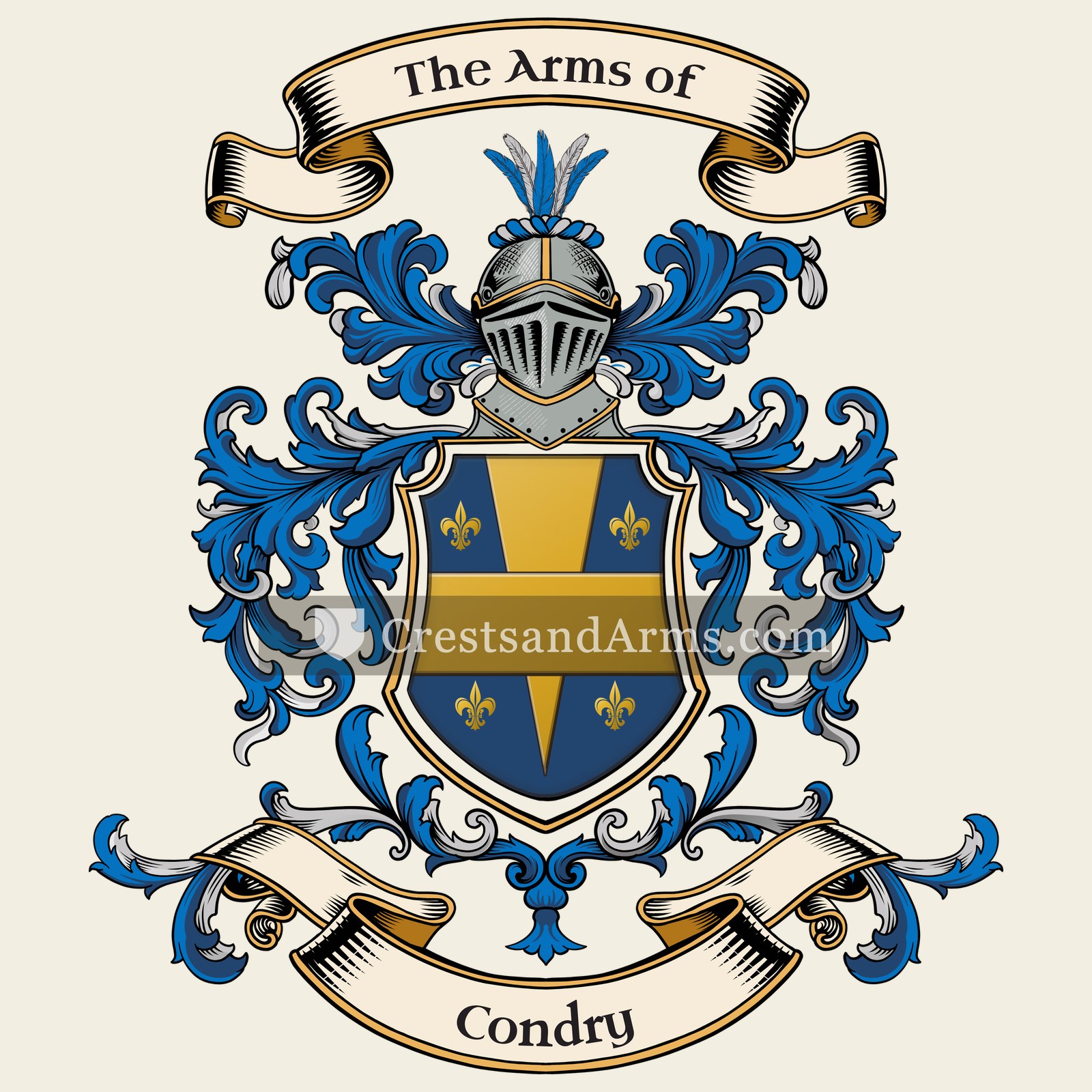 The Condry coat of arms, drawn from the recorded blazon