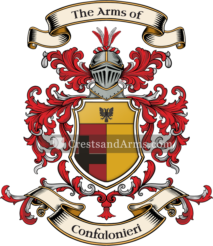 The Confalonieri coat of arms, drawn from the recorded blazon