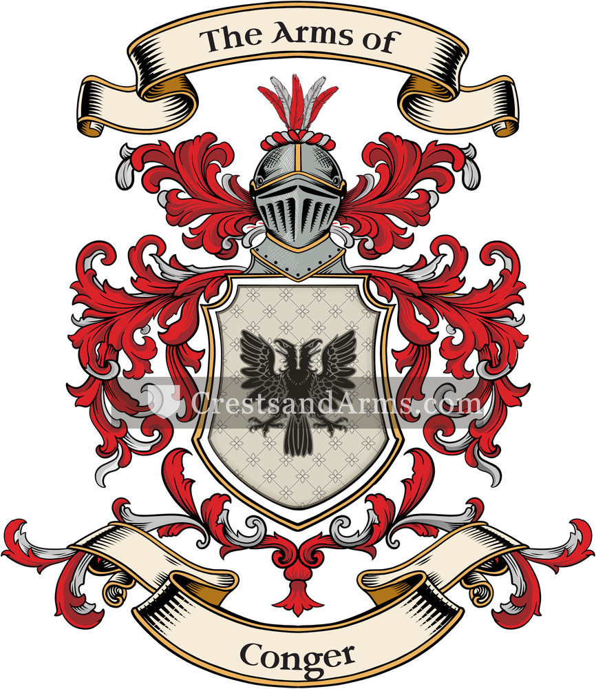 The Conger coat of arms, drawn from the recorded blazon