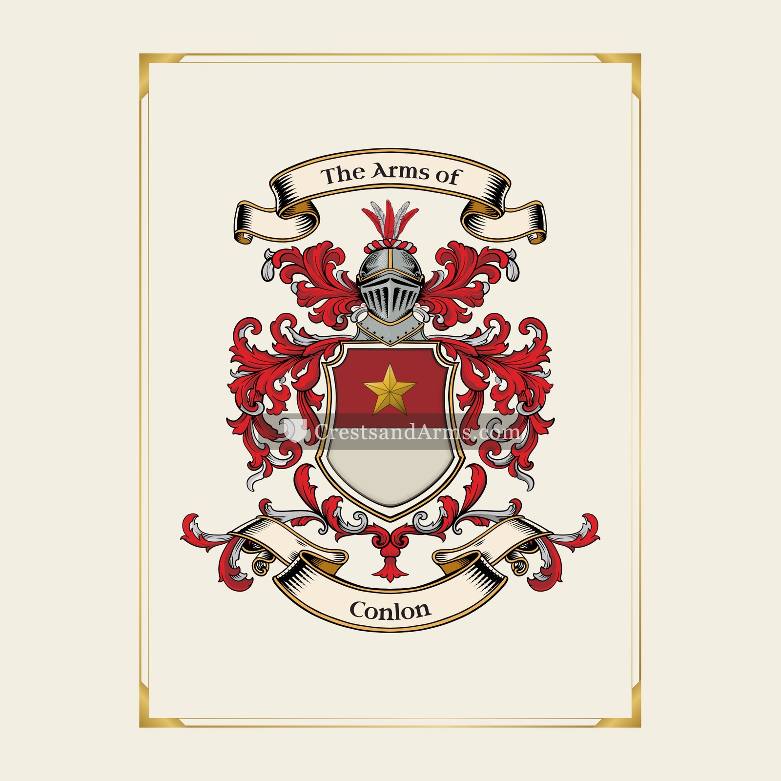 With gold border