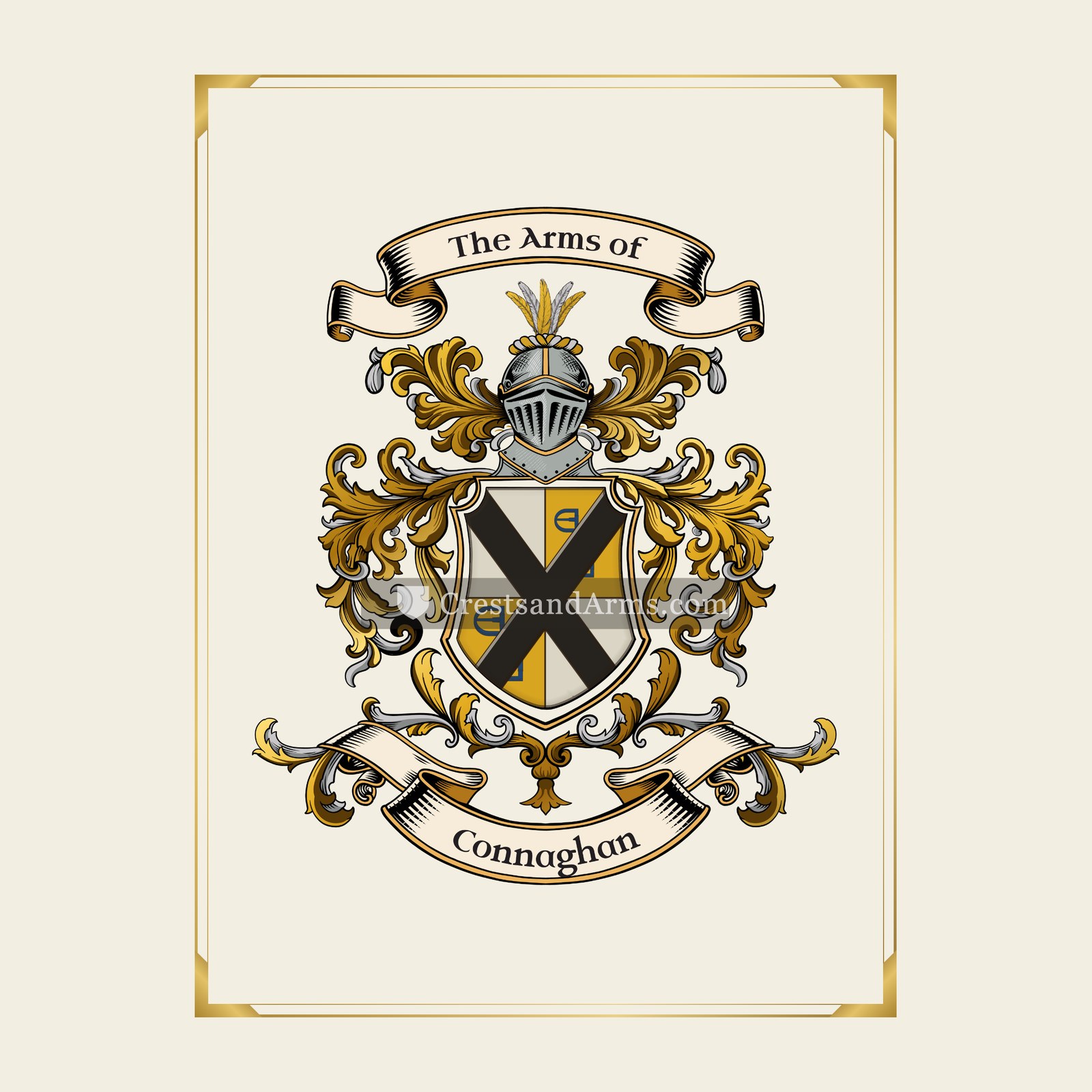 With gold border