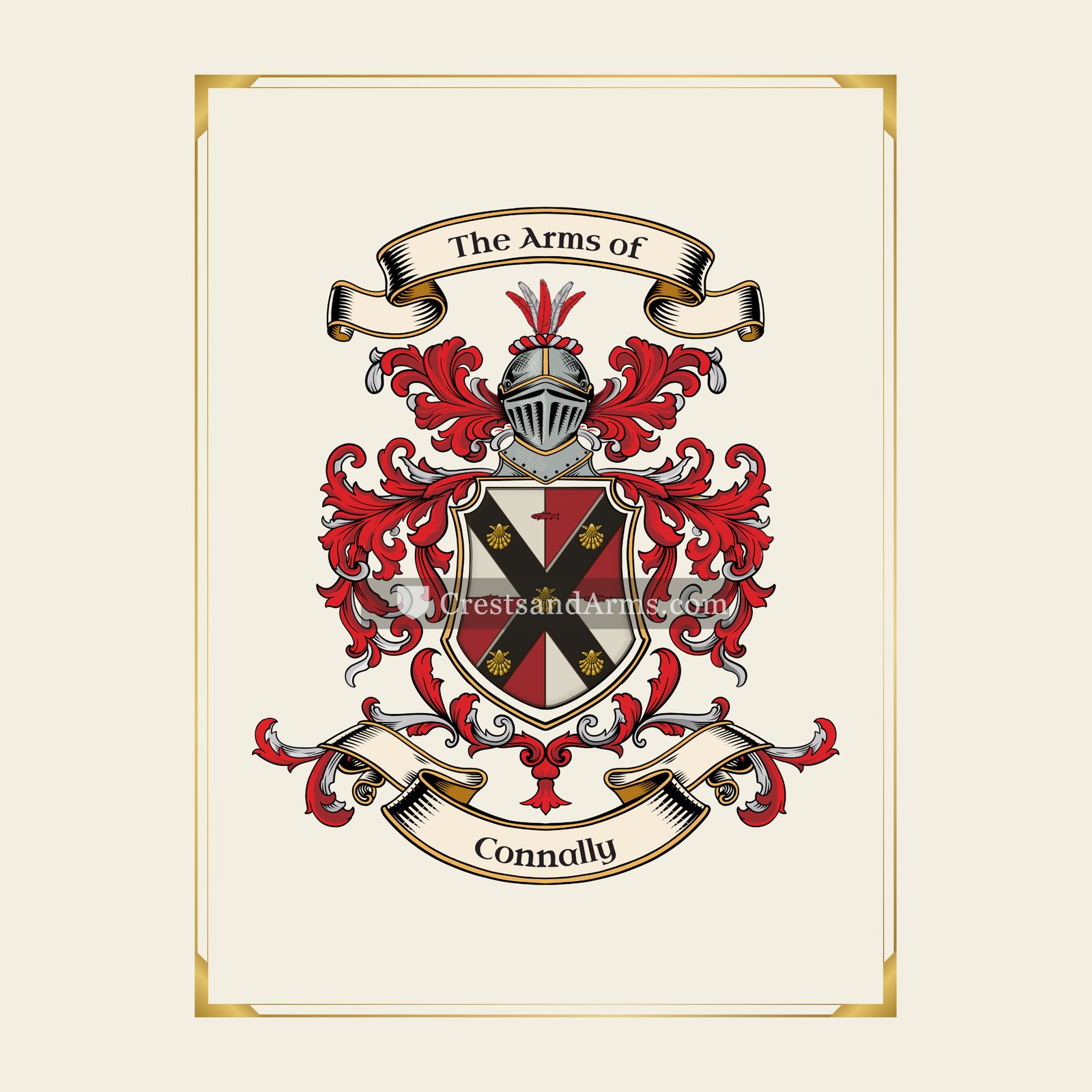 With gold border
