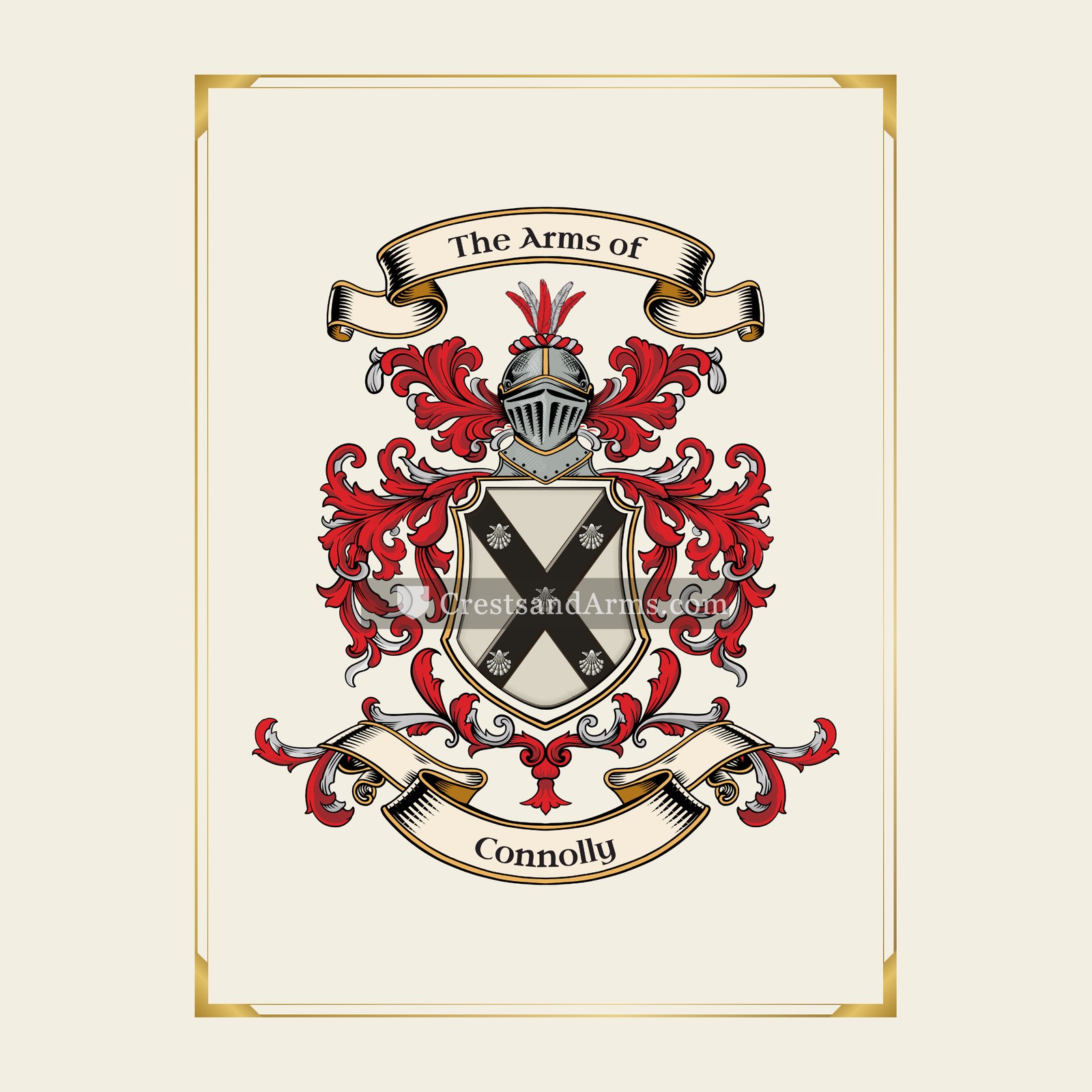 With gold border