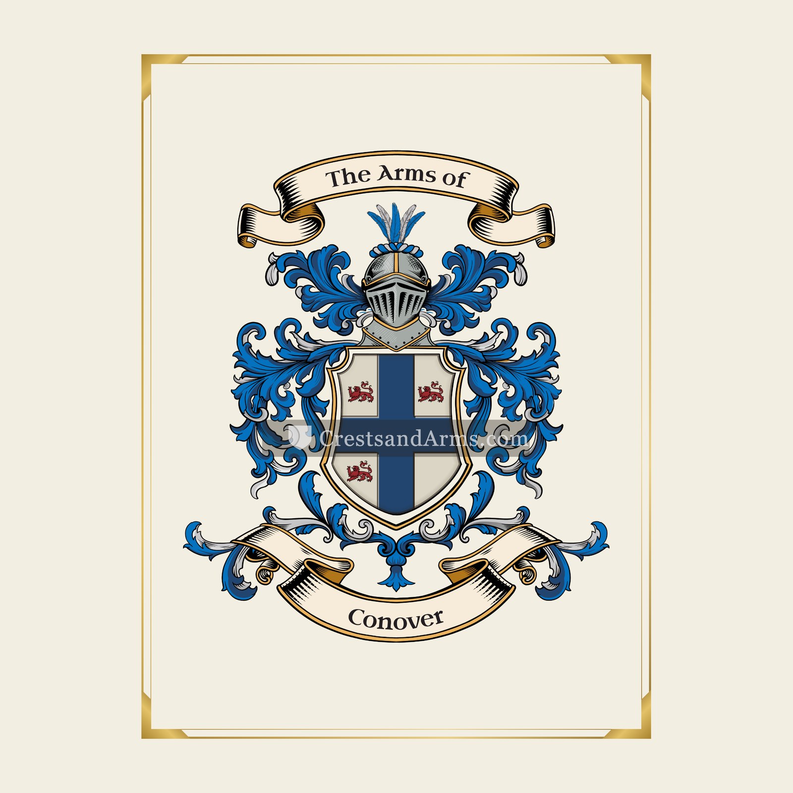 With gold border