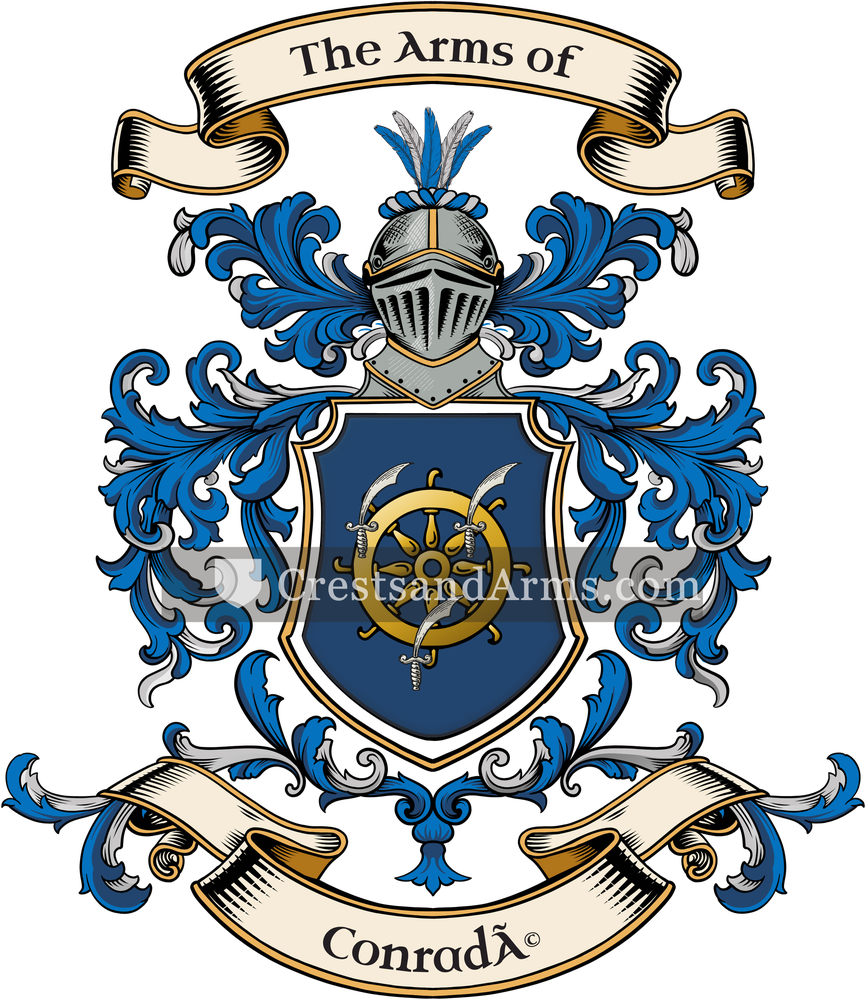 The Conradé coat of arms, drawn from the recorded blazon