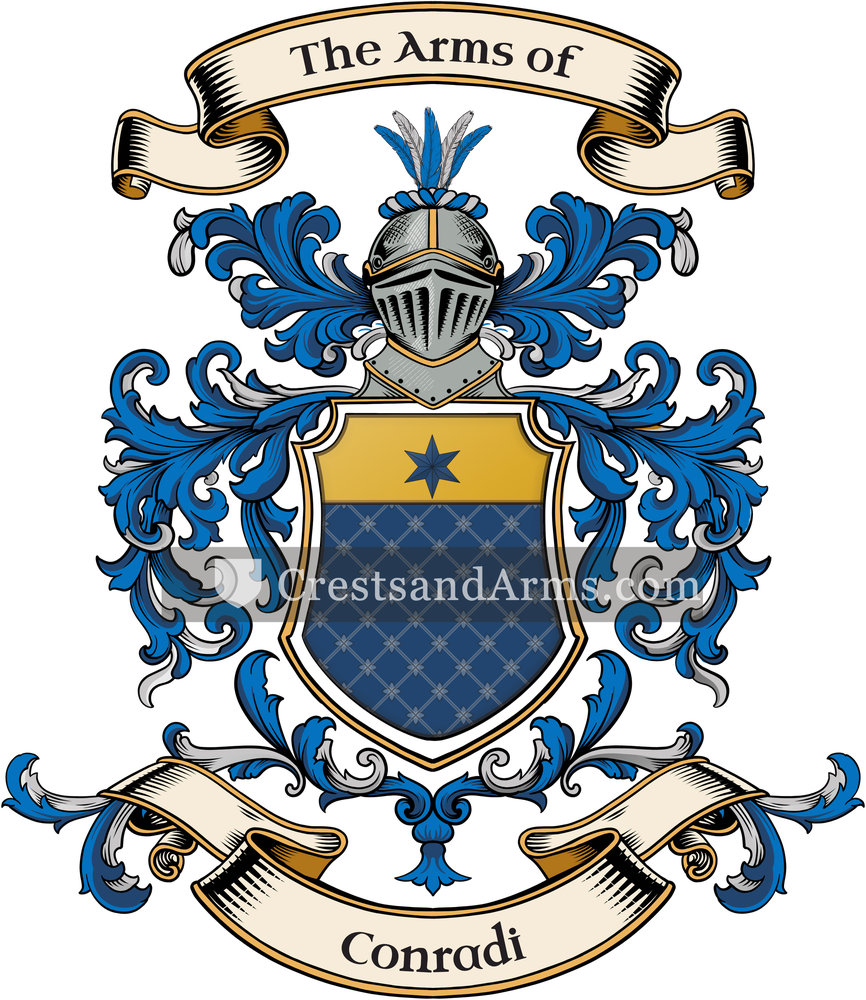 The Conradi coat of arms, drawn from the recorded blazon