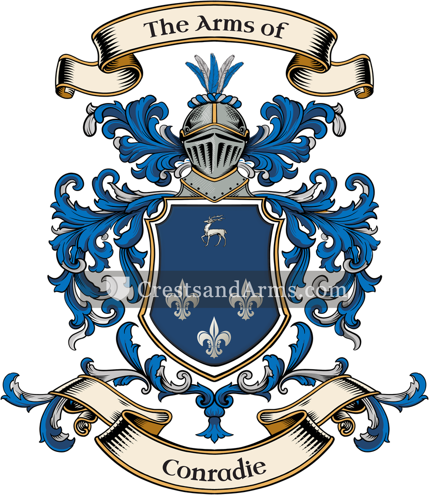 The Conradie coat of arms, drawn from the recorded blazon