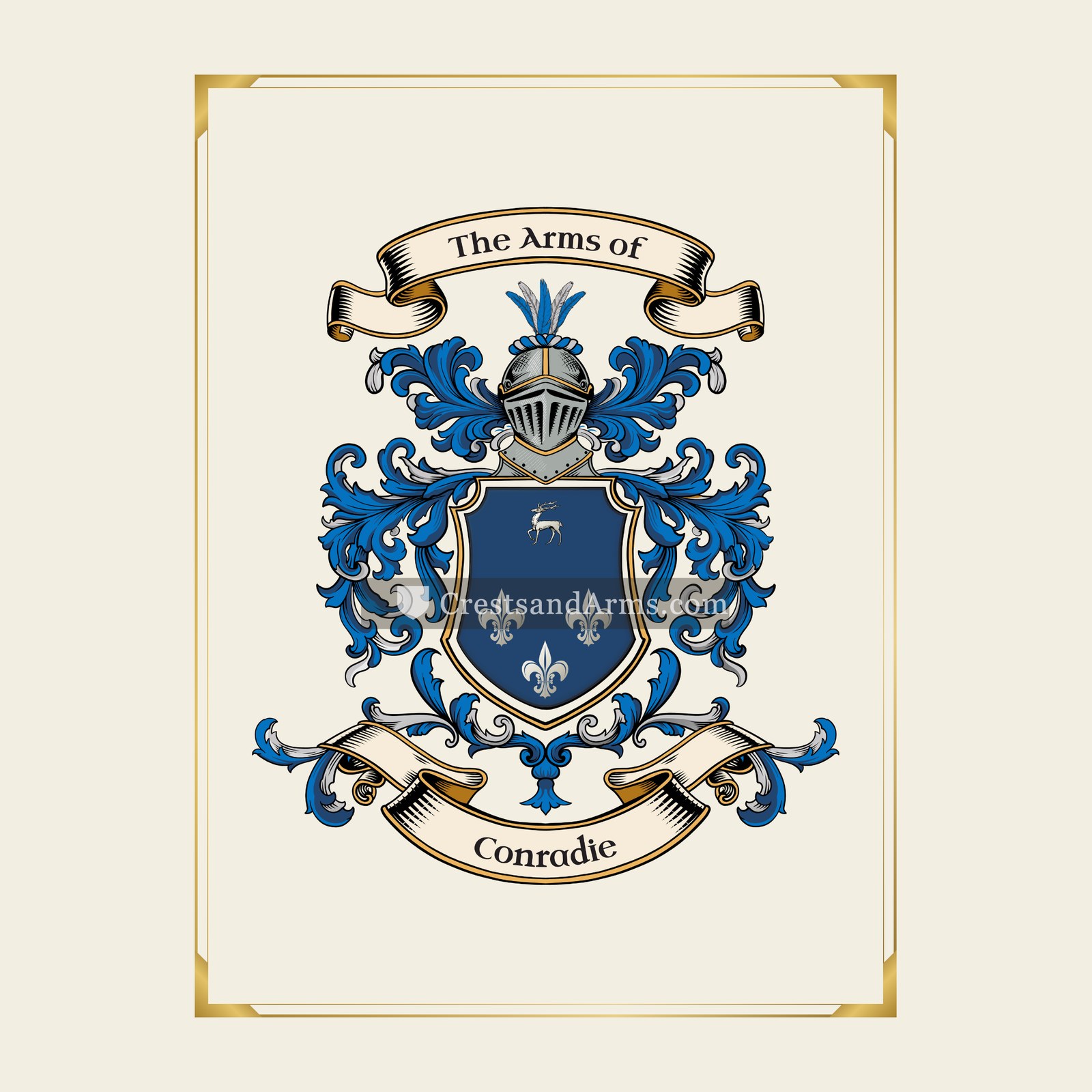 With gold border