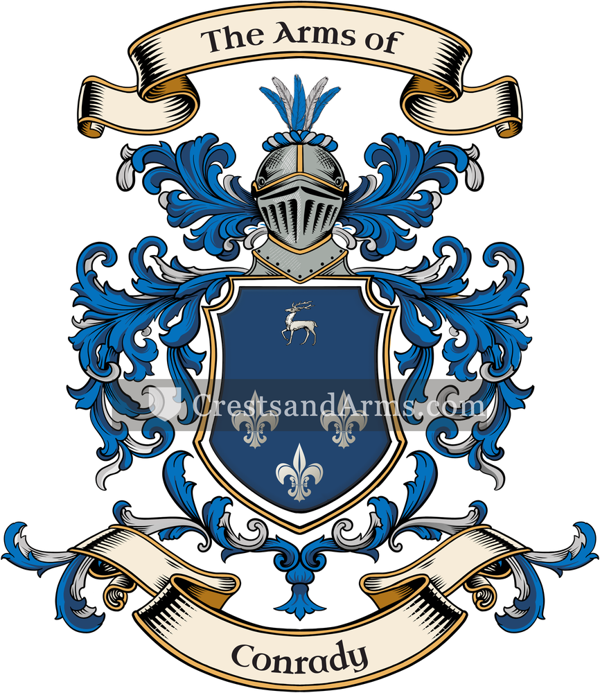 The Conrady coat of arms, drawn from the recorded blazon