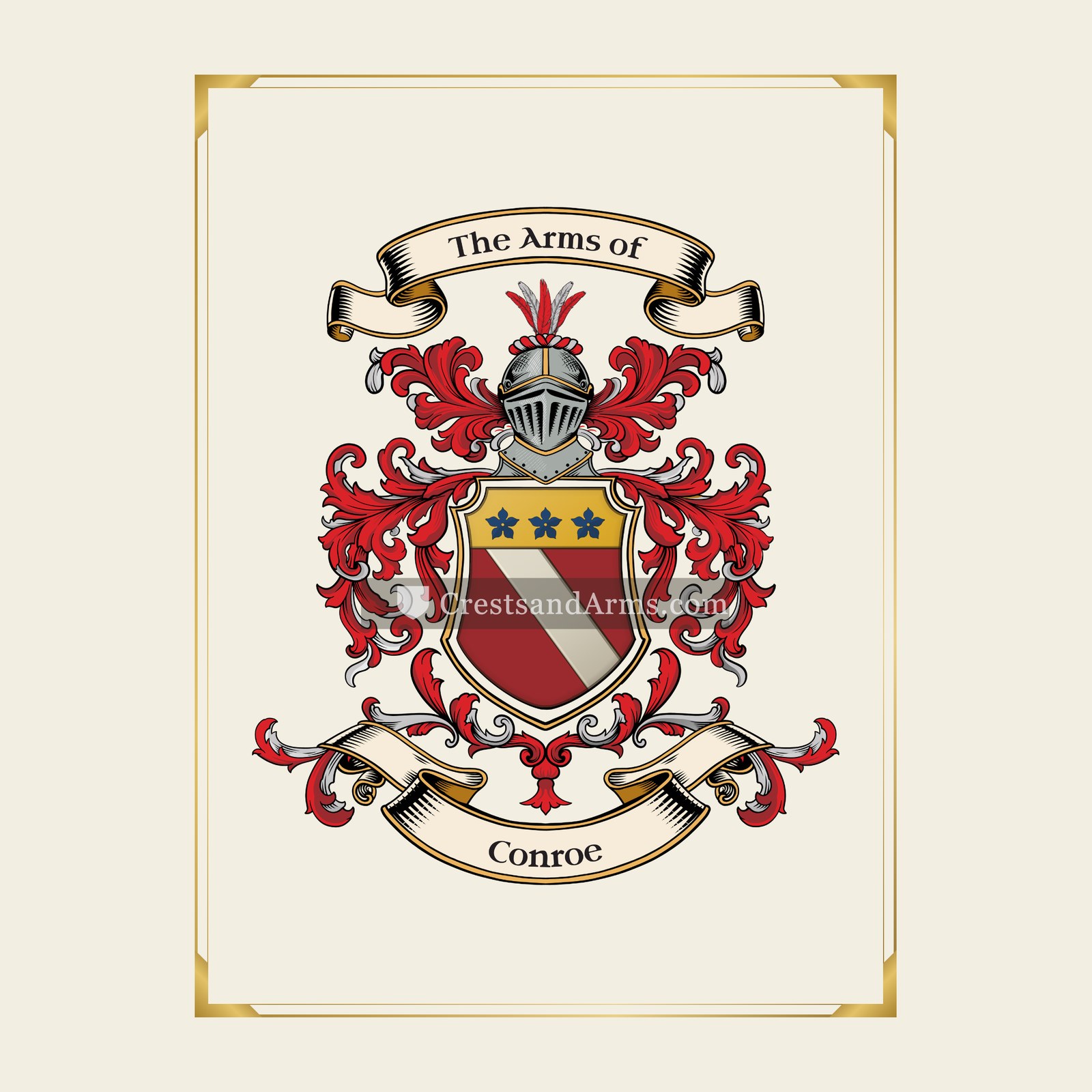 With gold border