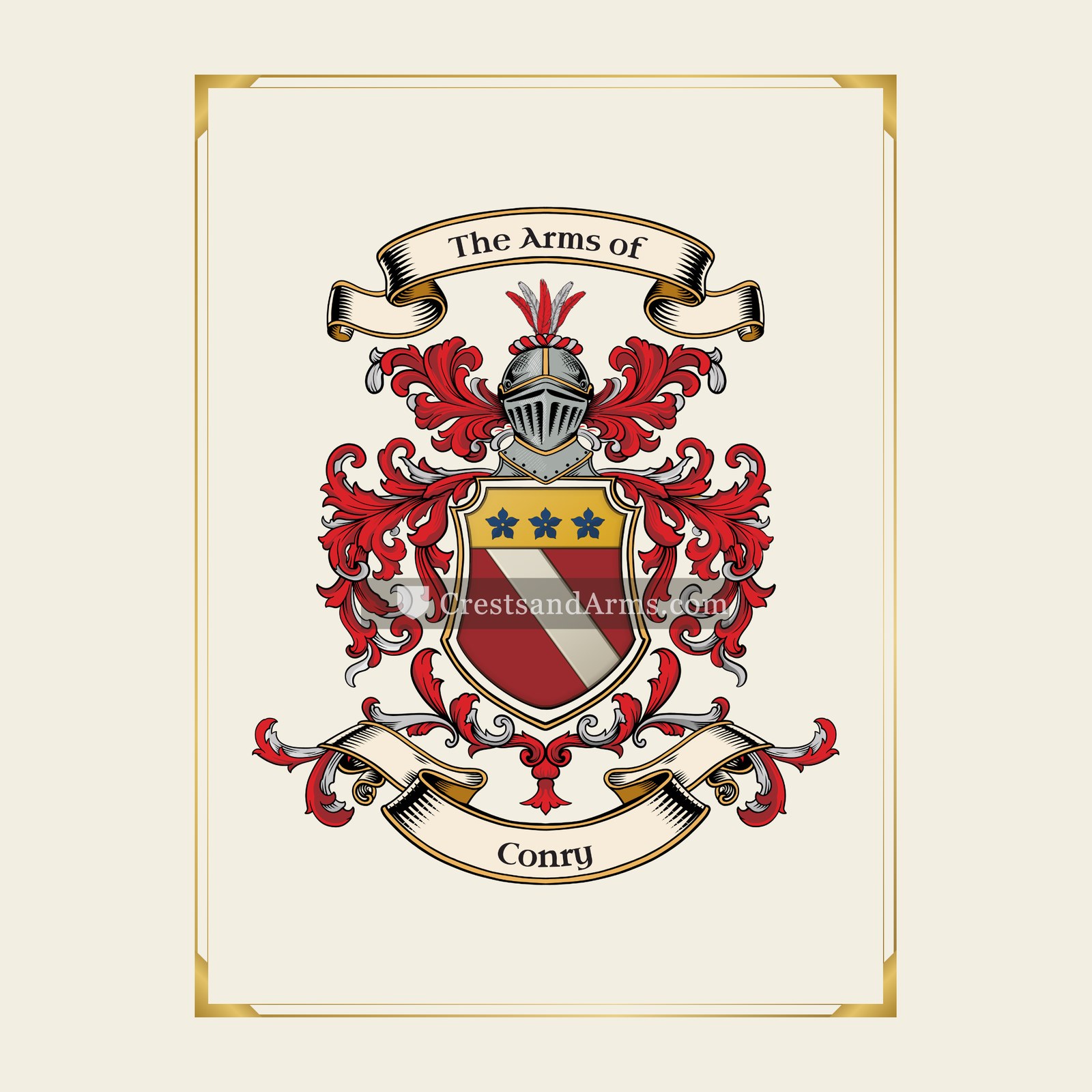 With gold border