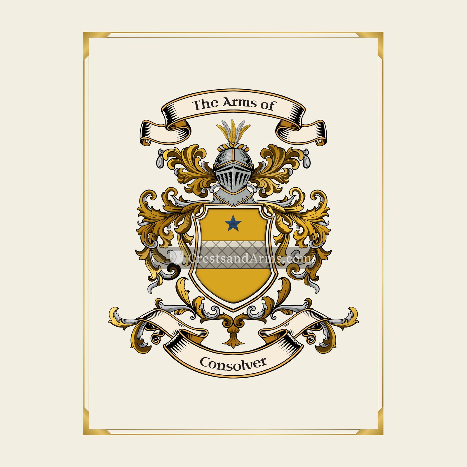 With gold border