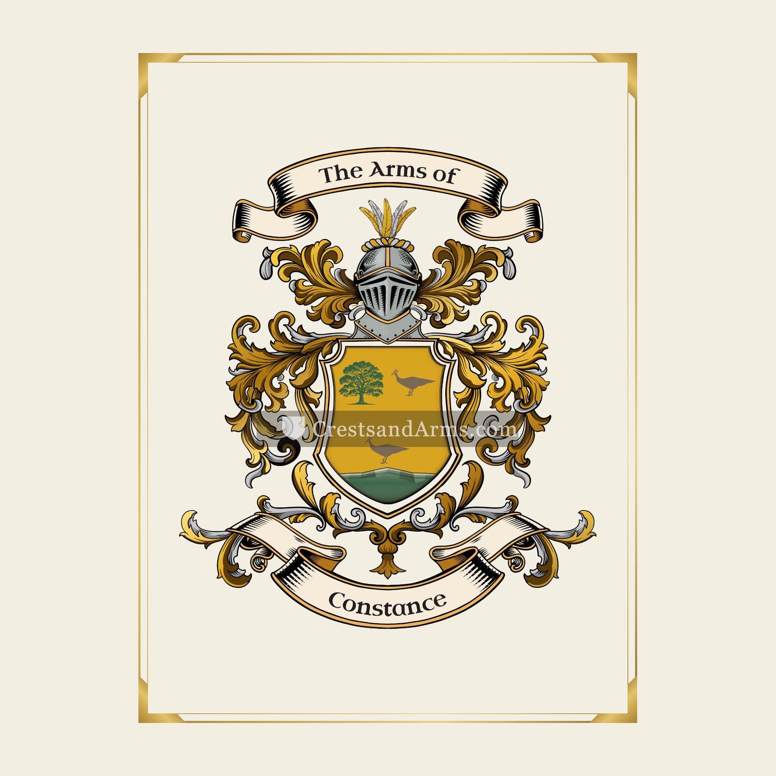With gold border