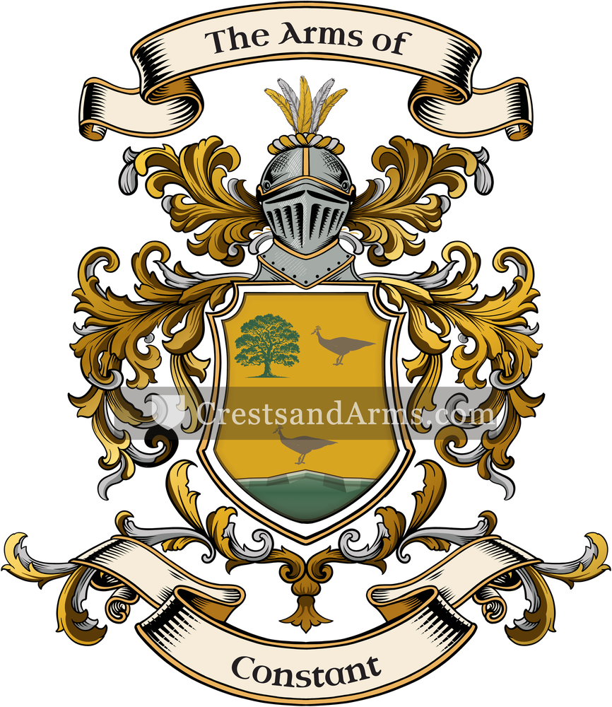 The Constant coat of arms, drawn from the recorded blazon