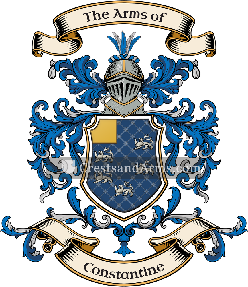 The Constantine coat of arms, drawn from the recorded blazon