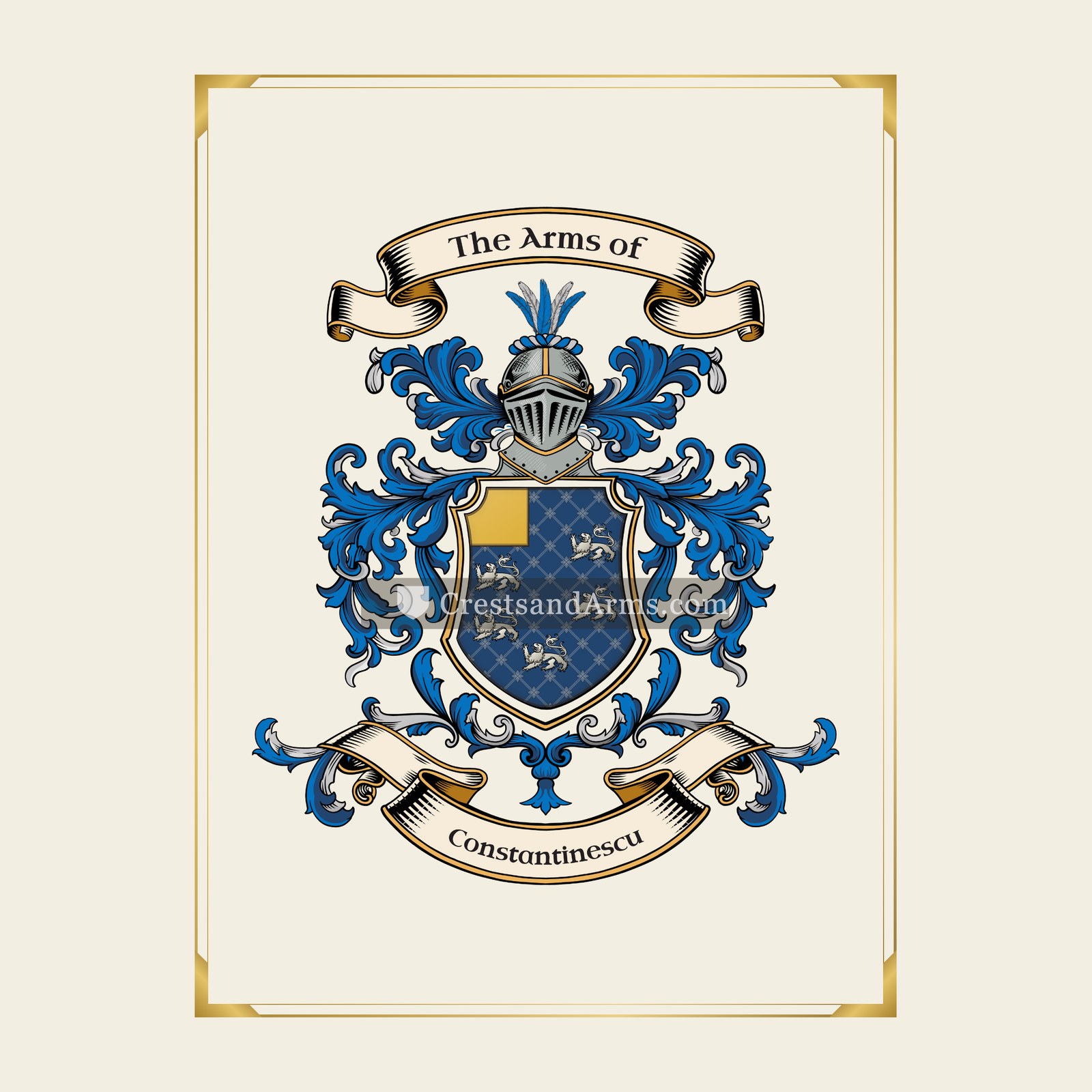 With gold border