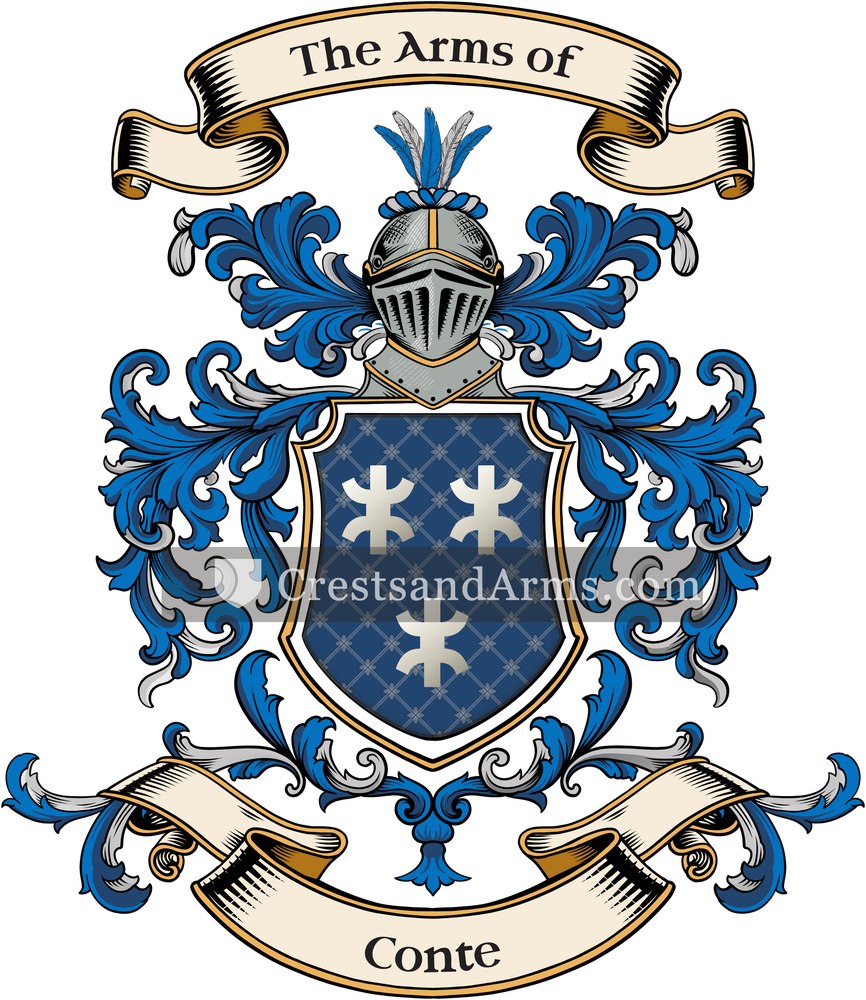 The Conte coat of arms, drawn from the recorded blazon