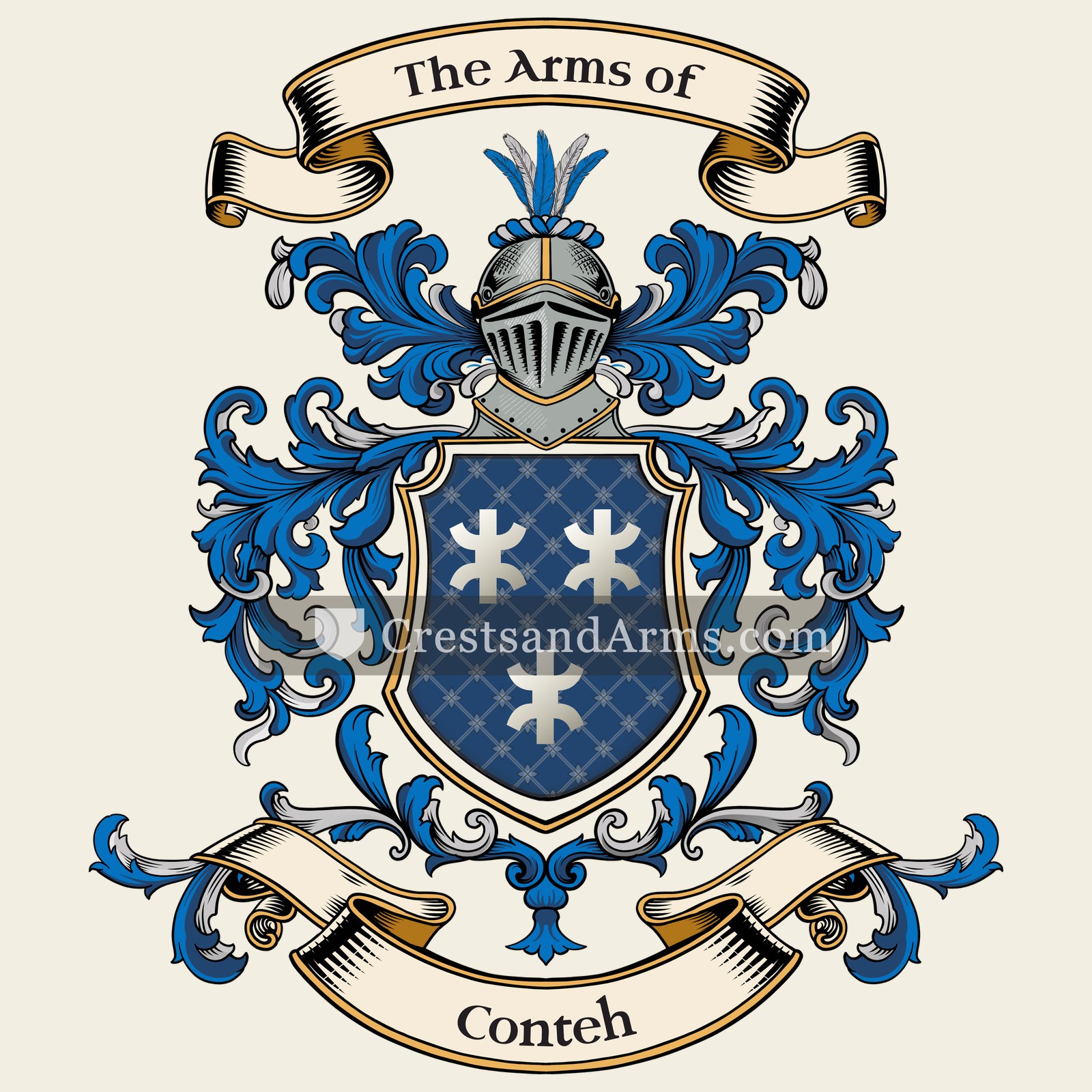The Conteh coat of arms, drawn from the recorded blazon